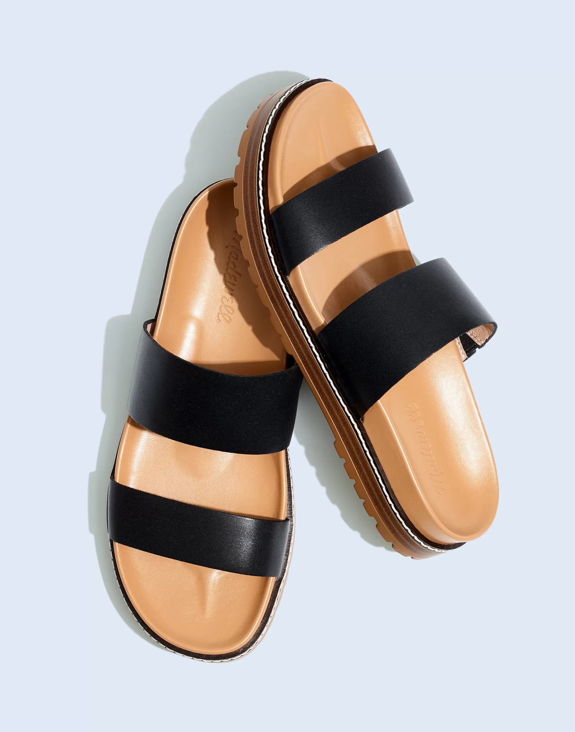 Madewell Sandals>The Charley Double-Strap Slide Sandal True Black