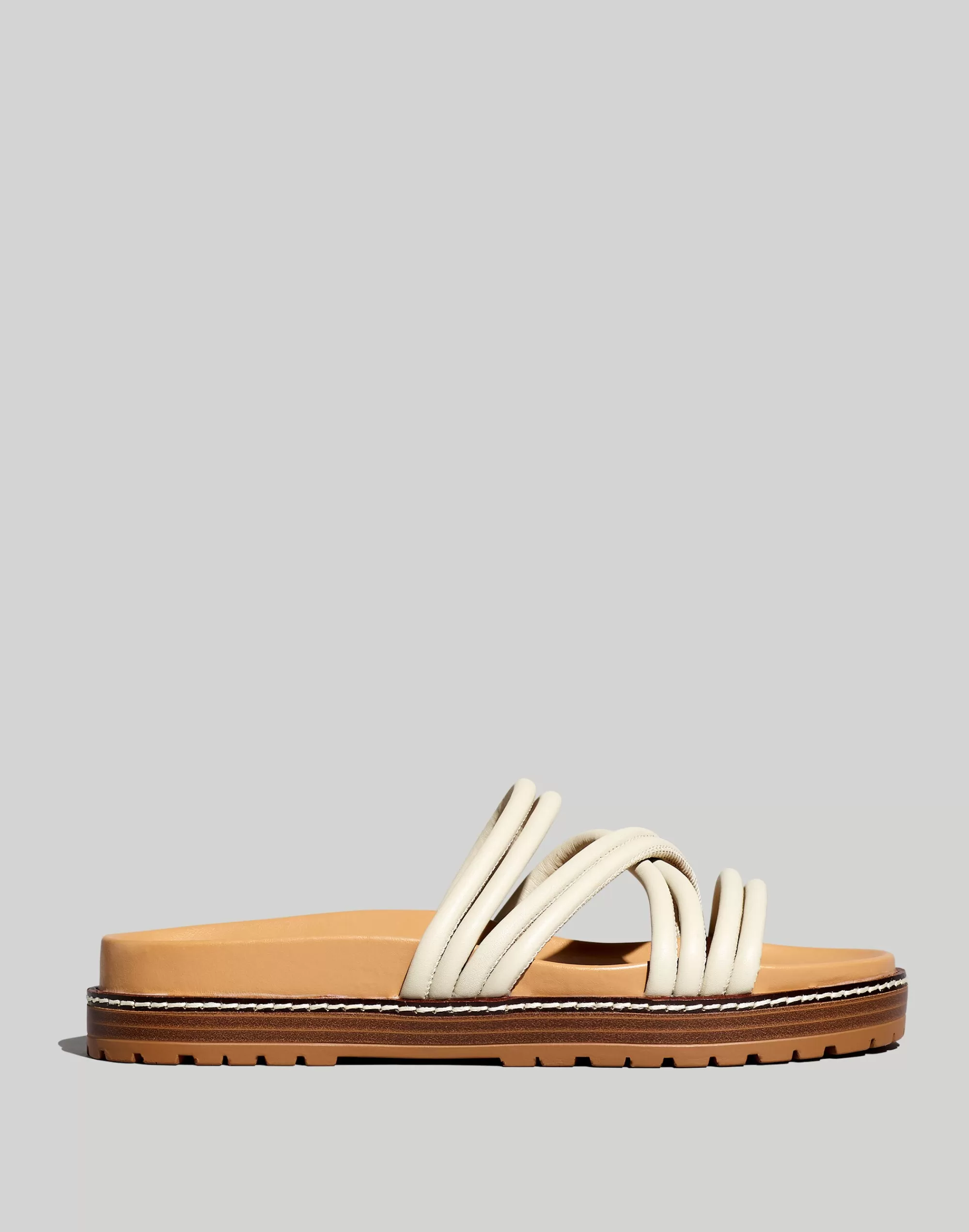 Madewell Sandals>The Charley Strappy Slide Sandal Pale Oyster