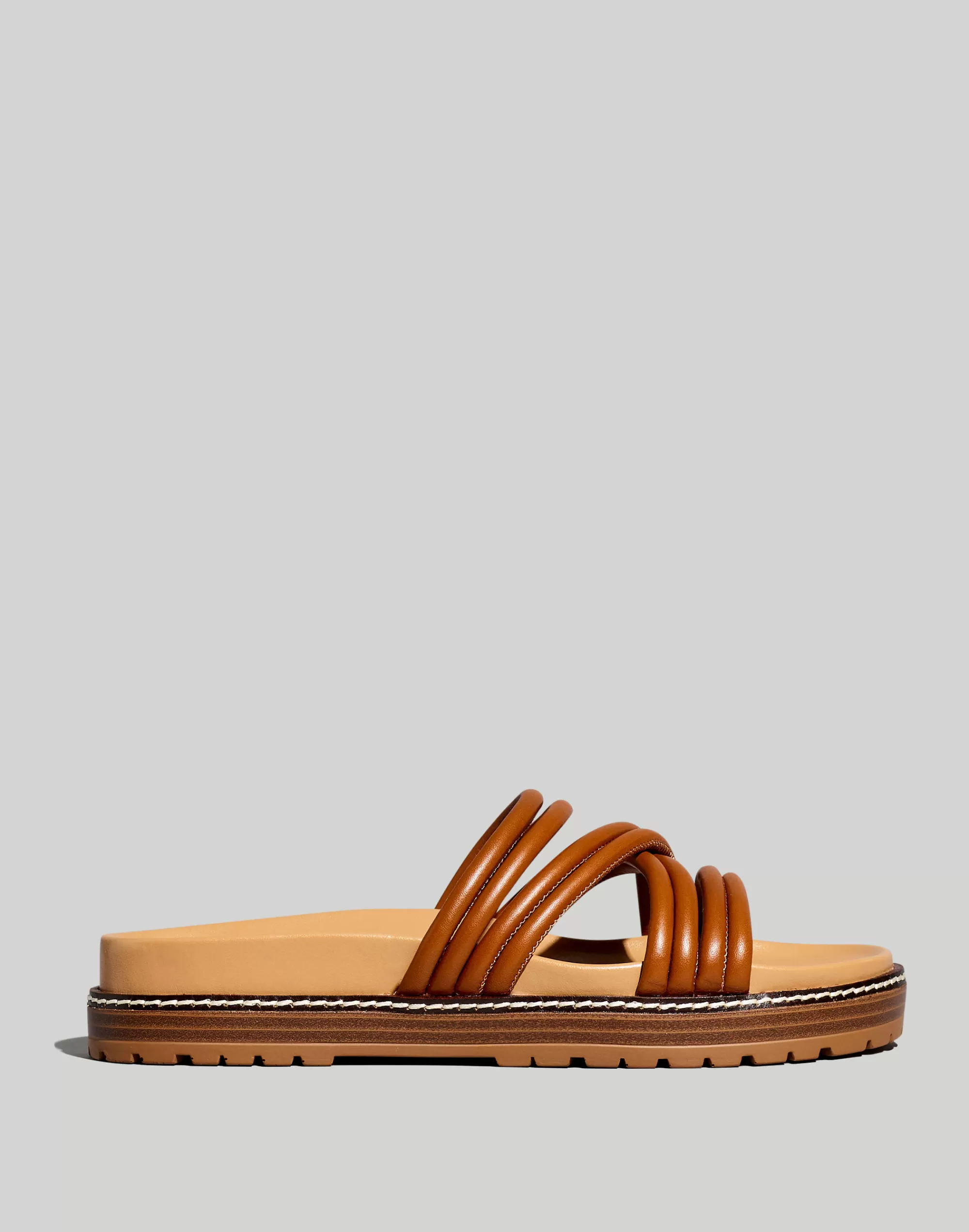 Madewell Sandals>The Charley Strappy Slide Sandal English Saddle