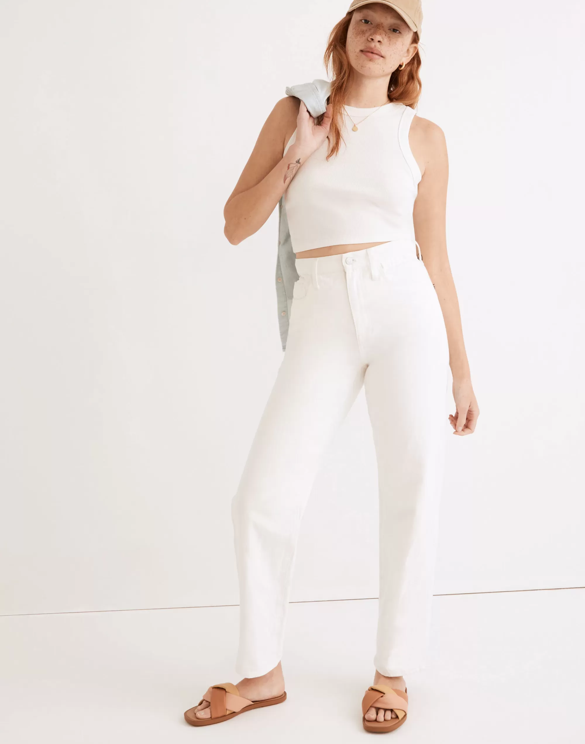 Madewell Wide-Leg Jeans>The Convertible Paperbag Dadjean In Tile White