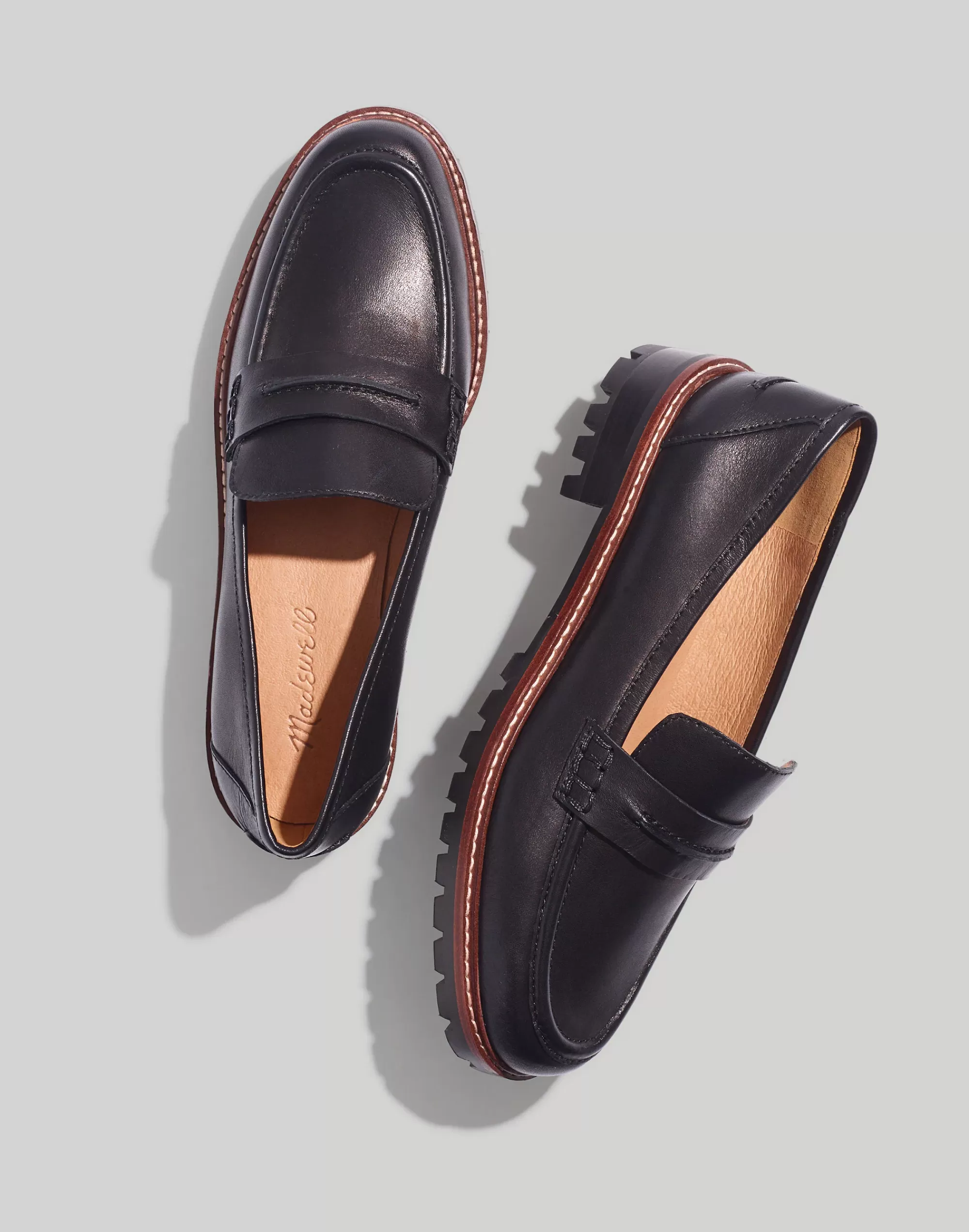 Madewell Flats>The Corinne Lugsole Loafer True Black