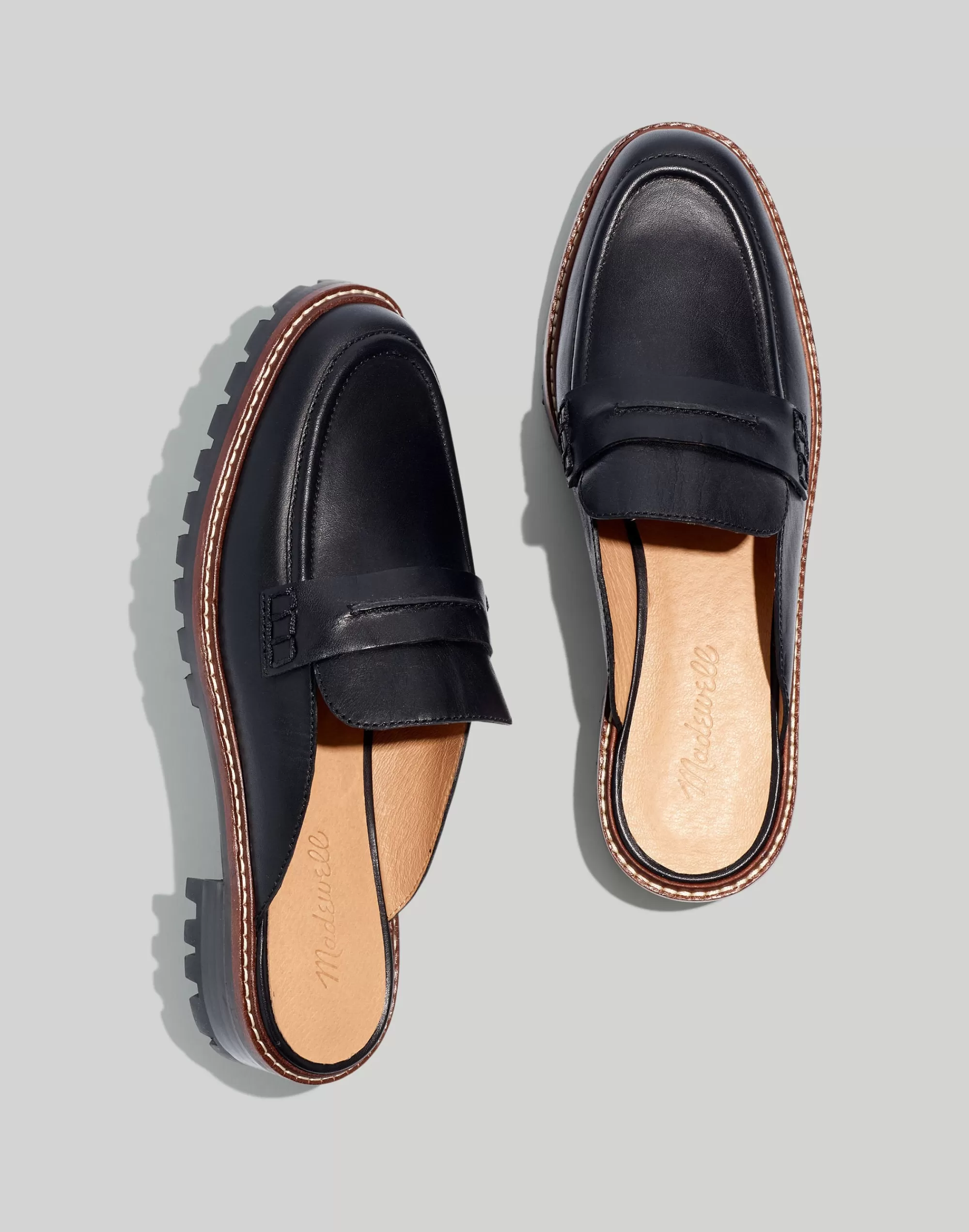 Madewell Flats>The Corinne Lugsole Loafer Mule True Black