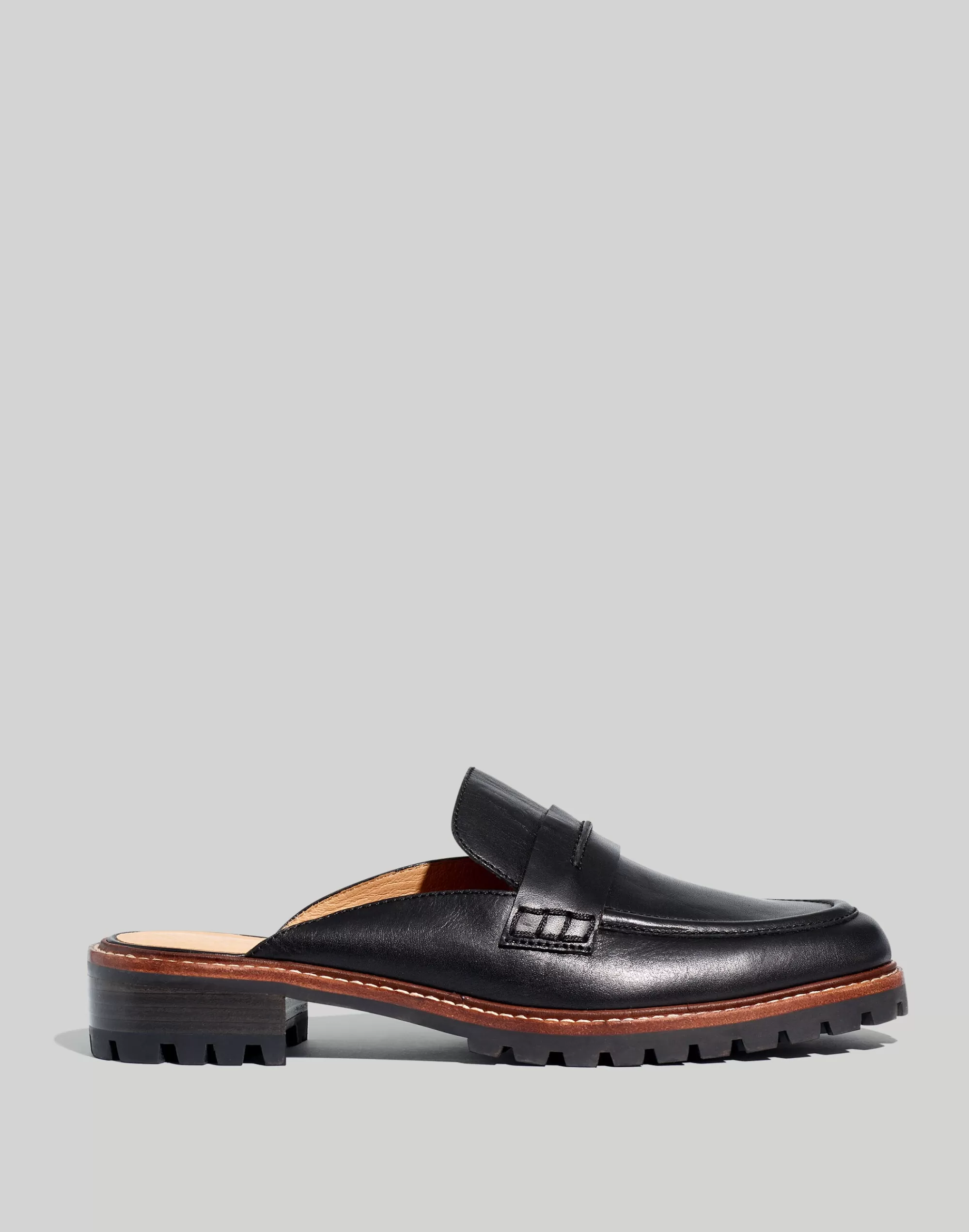 Madewell Flats>The Corinne Lugsole Loafer Mule True Black