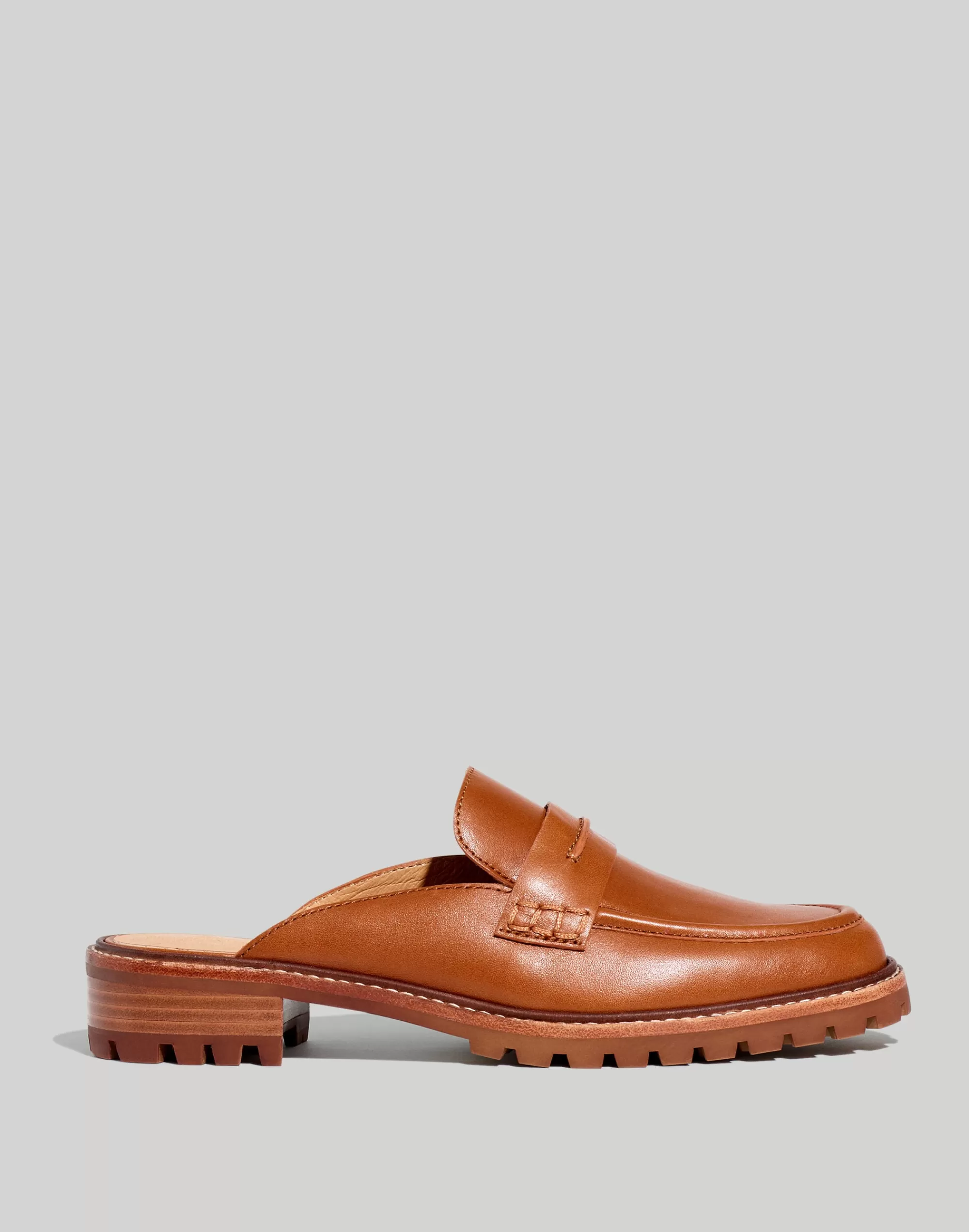 Madewell Flats>The Corinne Lugsole Loafer Mule Dried Maple