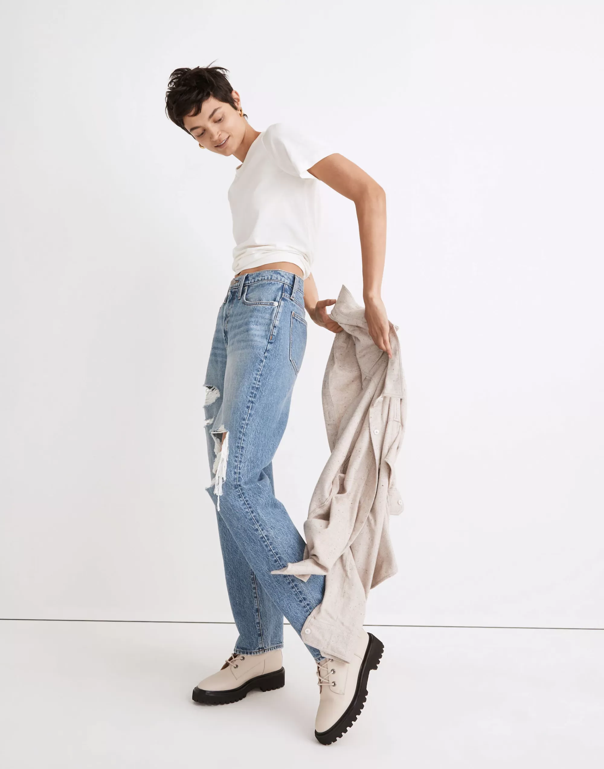 Madewell Wide-Leg Jeans>The Dadjean In : Ripped Edition Amaron Wash