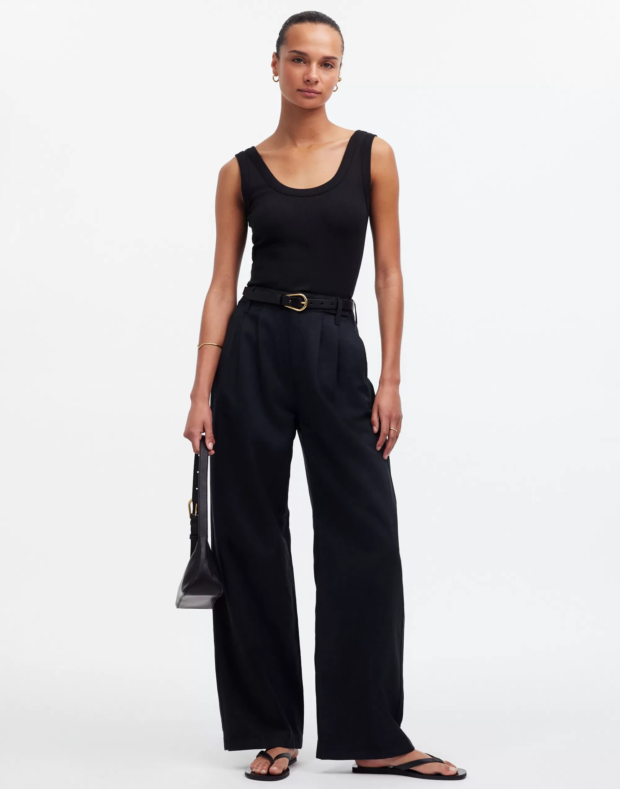 Madewell Pants>The Harlow Wide-Leg Pant True Black