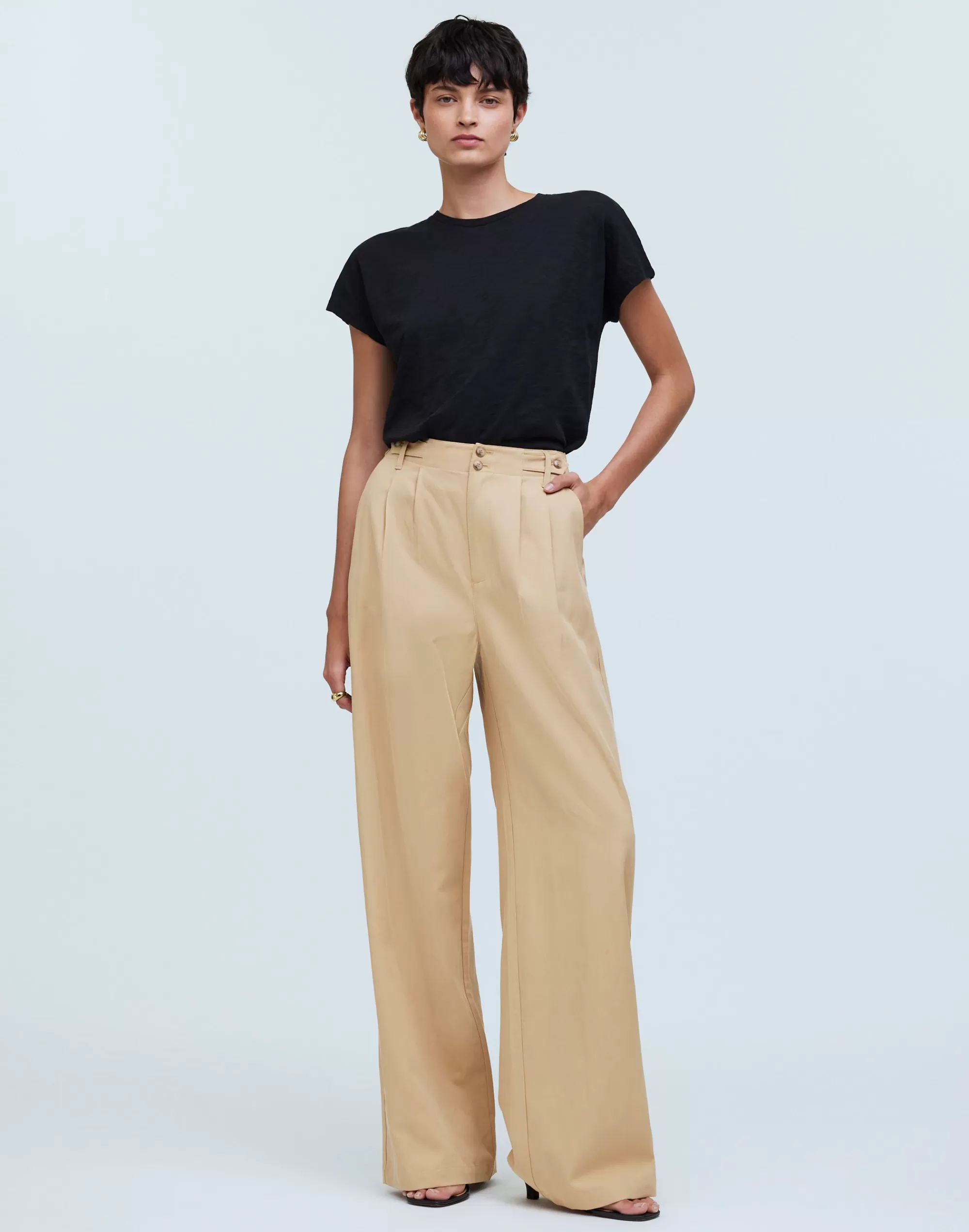 Madewell Pants>The Harlow Wide-Leg Pant Seed Khaki