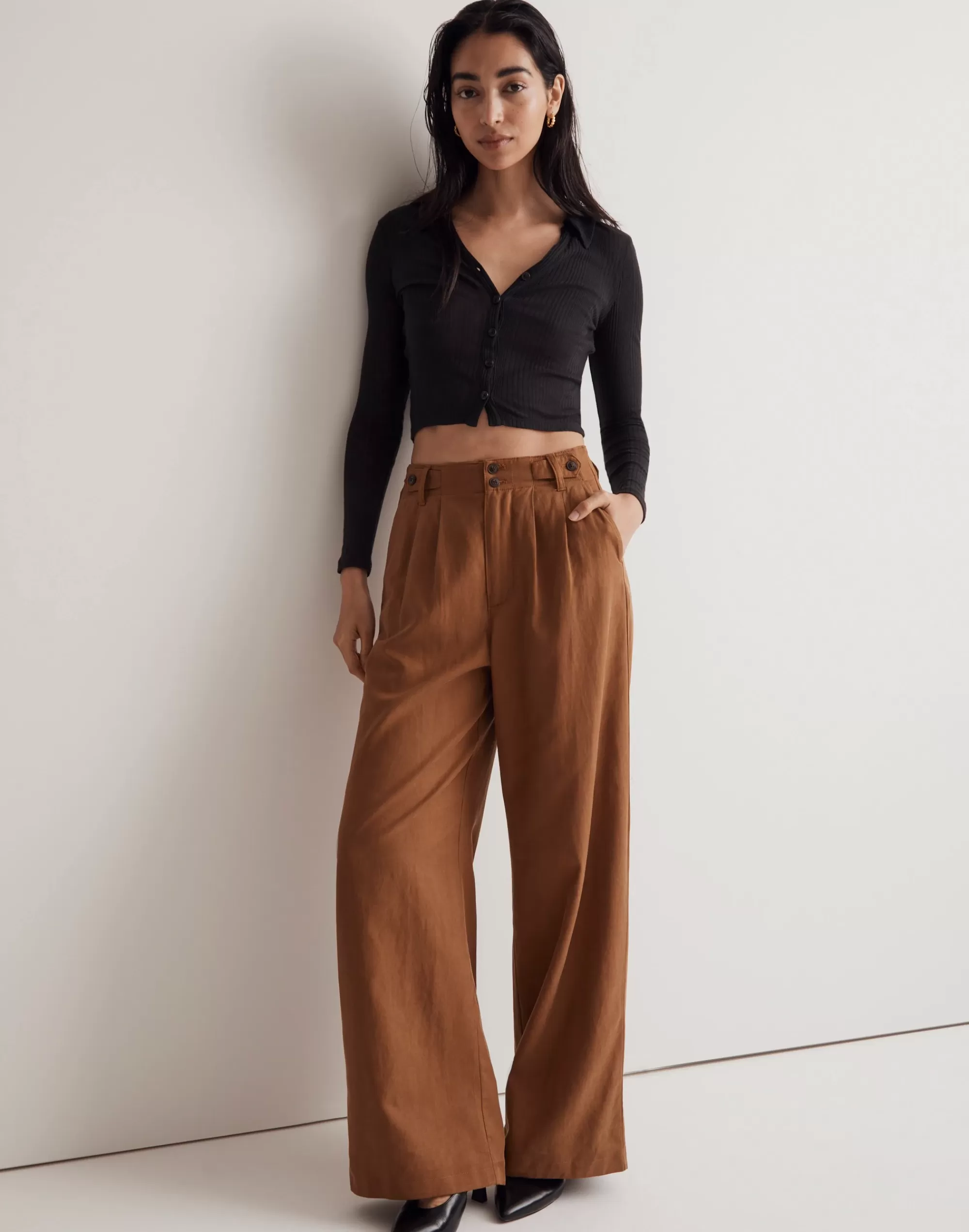 Madewell Pants>The Harlow Wide-Leg Pant Acorn