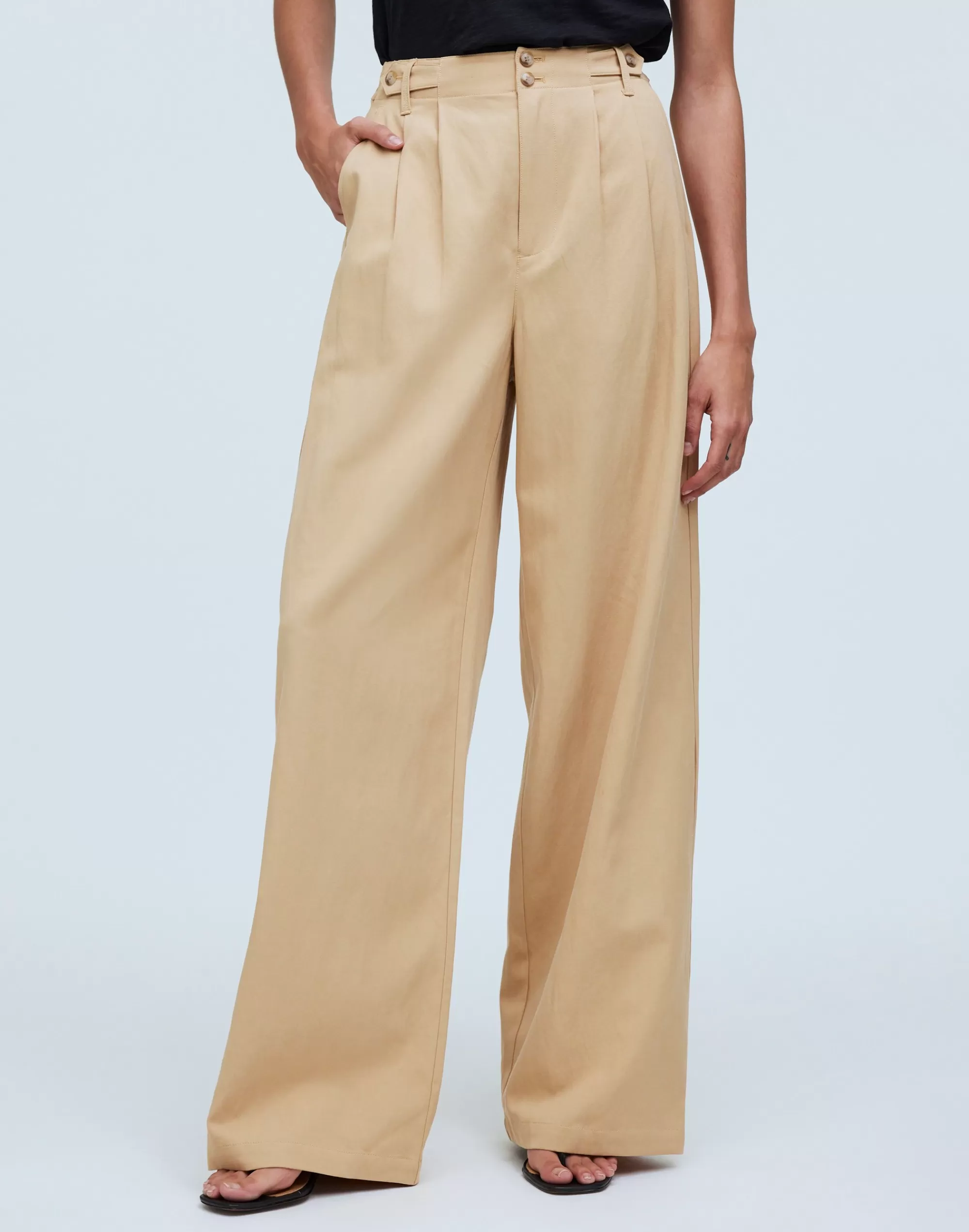 Madewell Pants>The Harlow Wide-Leg Pant Seed Khaki