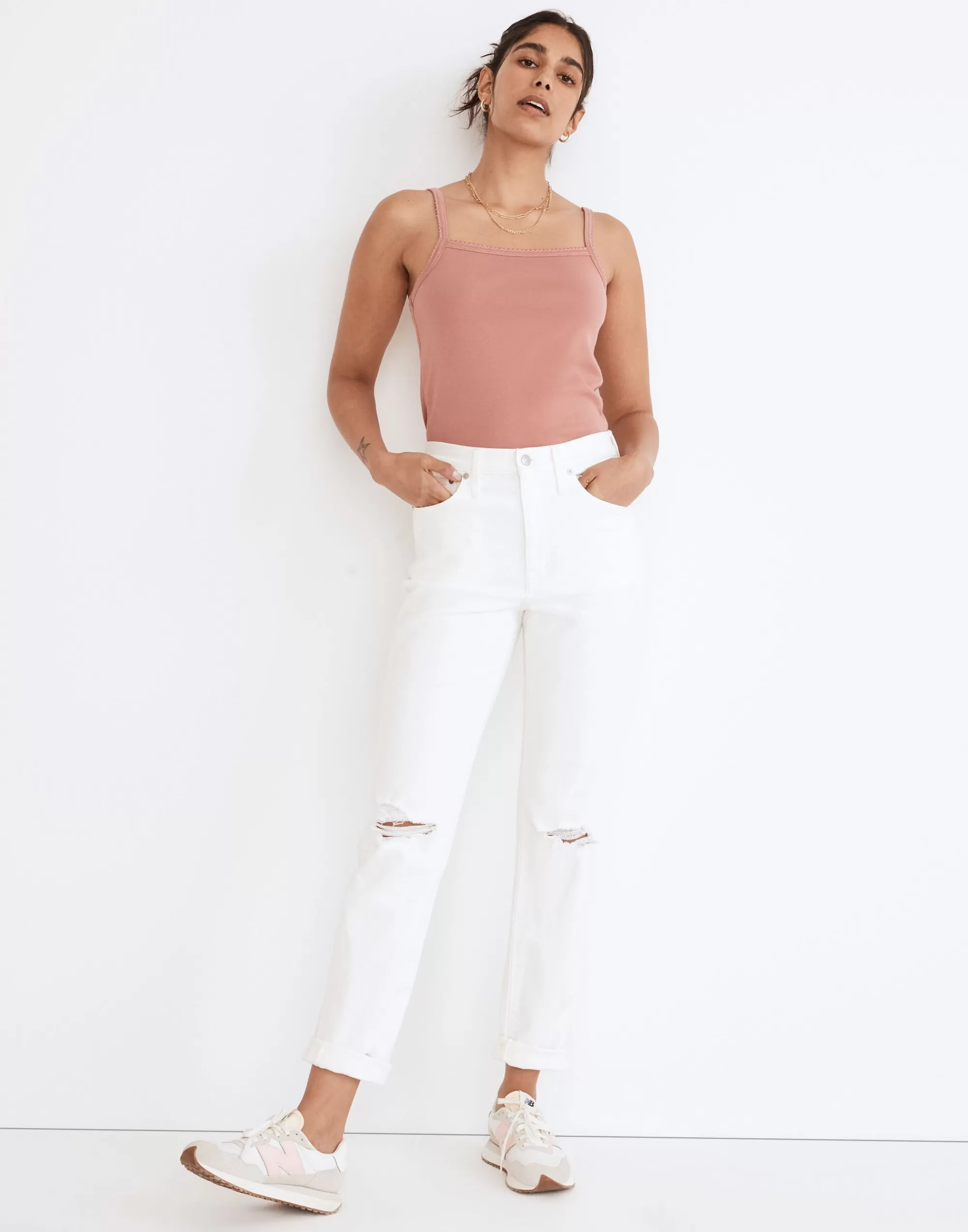 Madewell Jeans>The High-Rise Slim Boyjean In Tile White