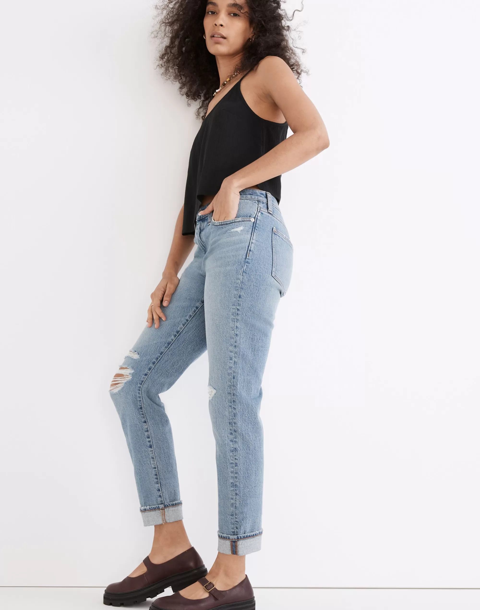 Madewell Jeans>The High-Rise Slim Boyjean In Birchwood Wash