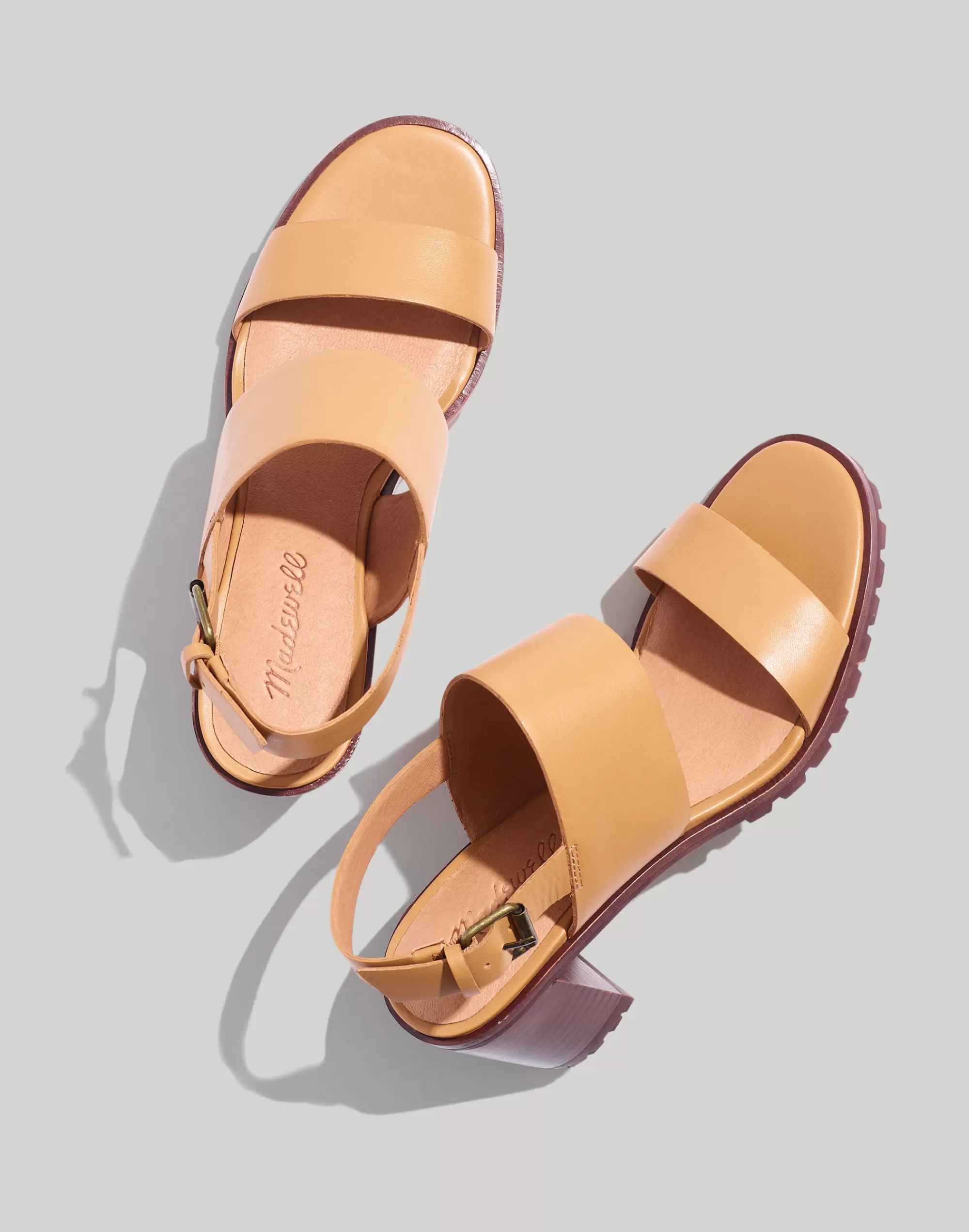 Madewell Heels>The Kiera Lugsole Sandal Desert Camel