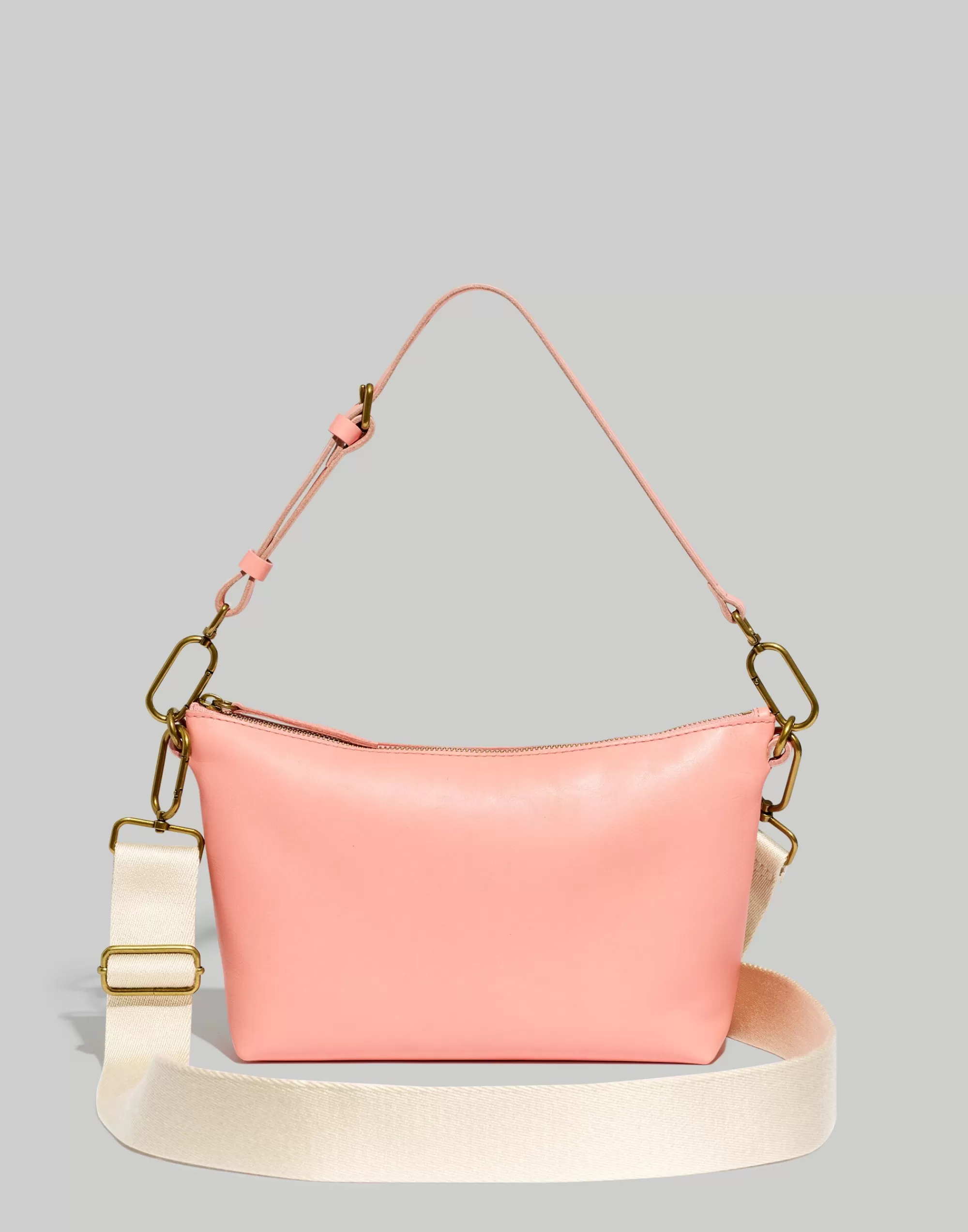 Madewell Shoulder Bags>The Leather Carabiner Crossbody Sling Bag Dried Blossom