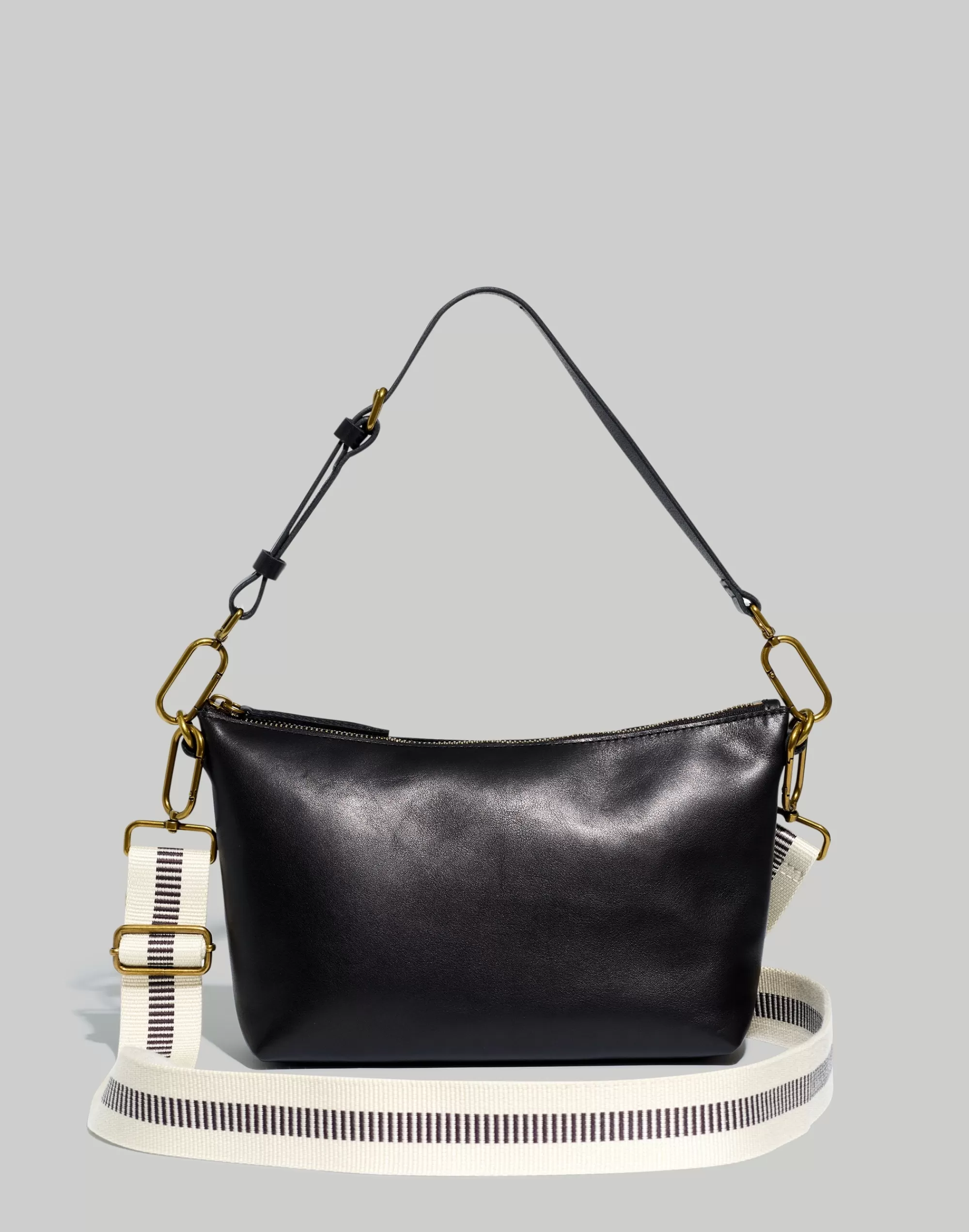 Madewell Crossbody Bags>The Leather Carabiner Crossbody Sling Bag: Webbing Strap Edition True Black