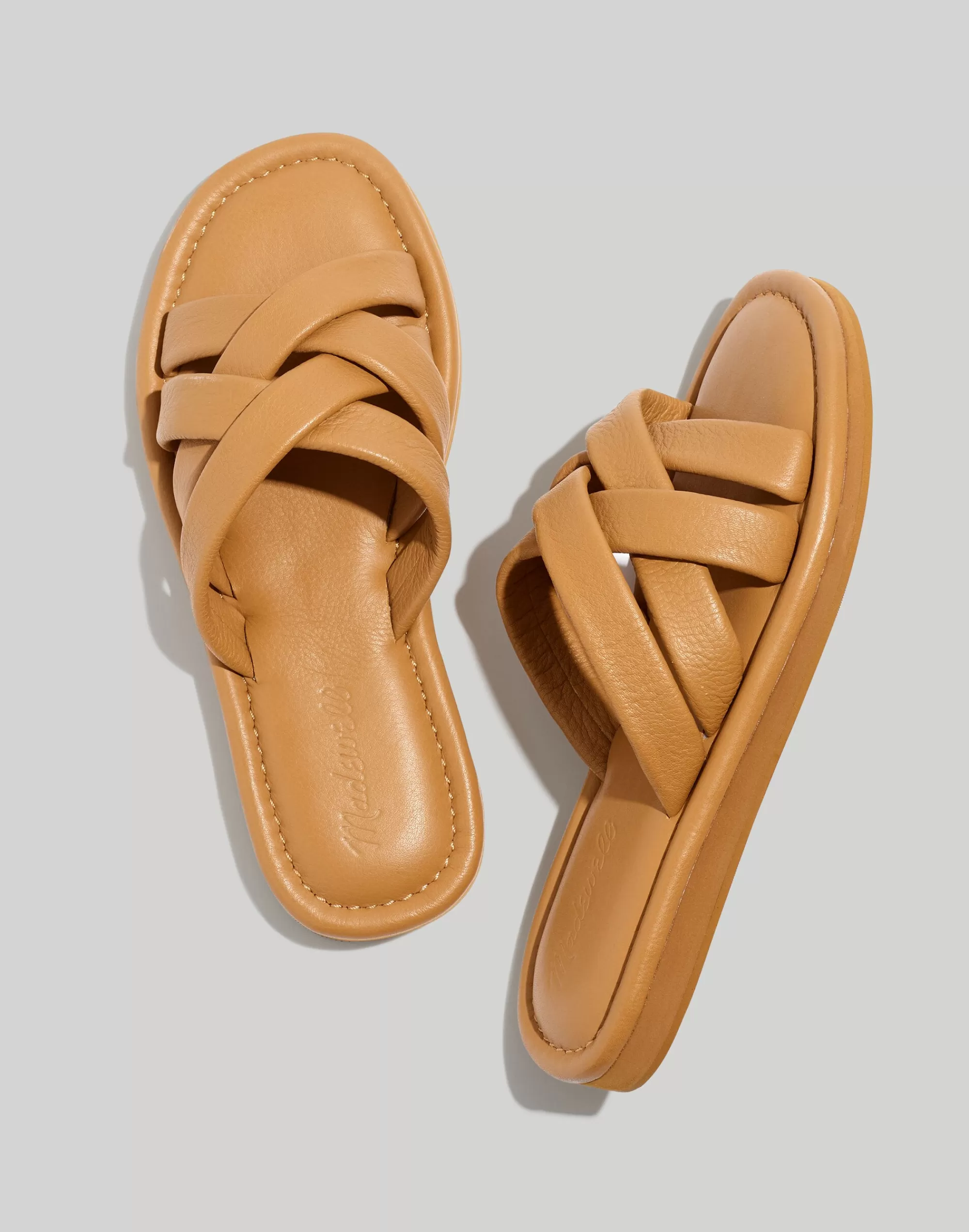 Madewell Sandals>The Leeandra Slide Sandal Desert Camel