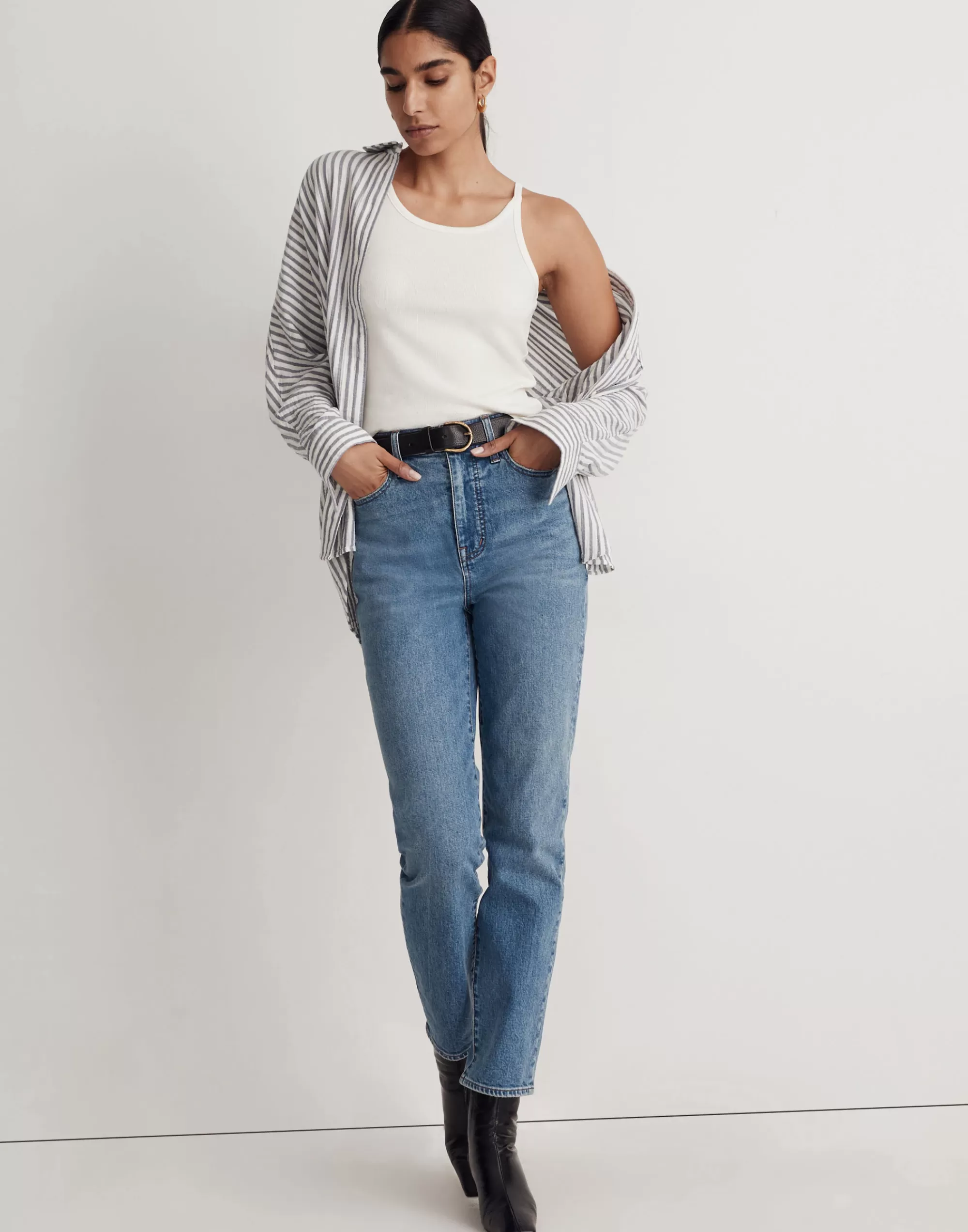 Madewell Jeans>The Momjean In Basley Wash