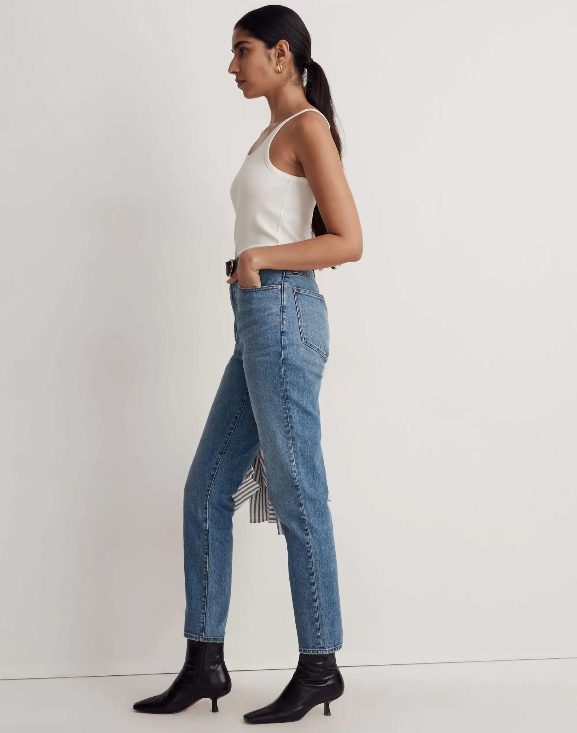 Madewell Jeans>The Momjean In Basley Wash