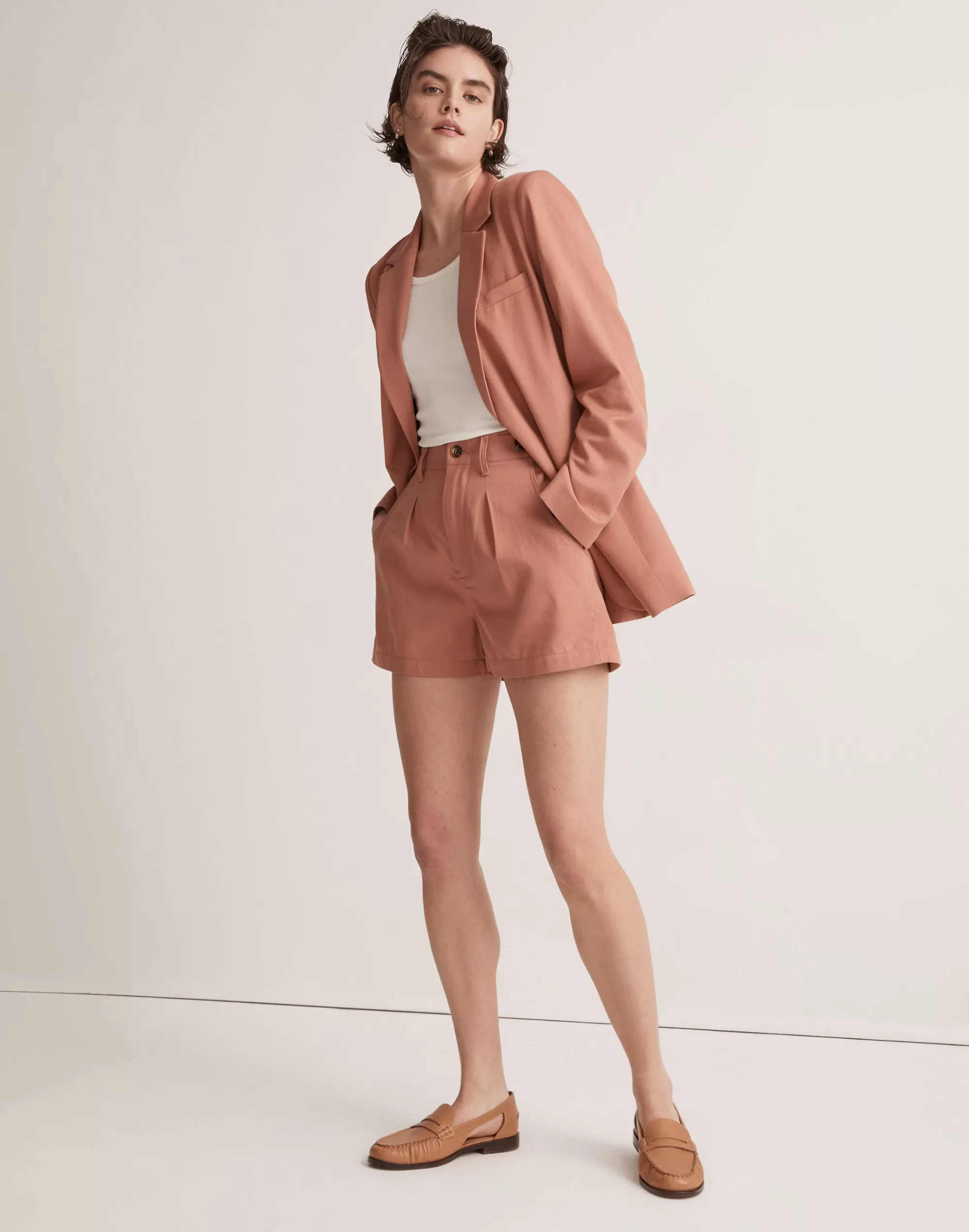 Madewell Shorts>The Neale Short In Drapeweave Dried Rose