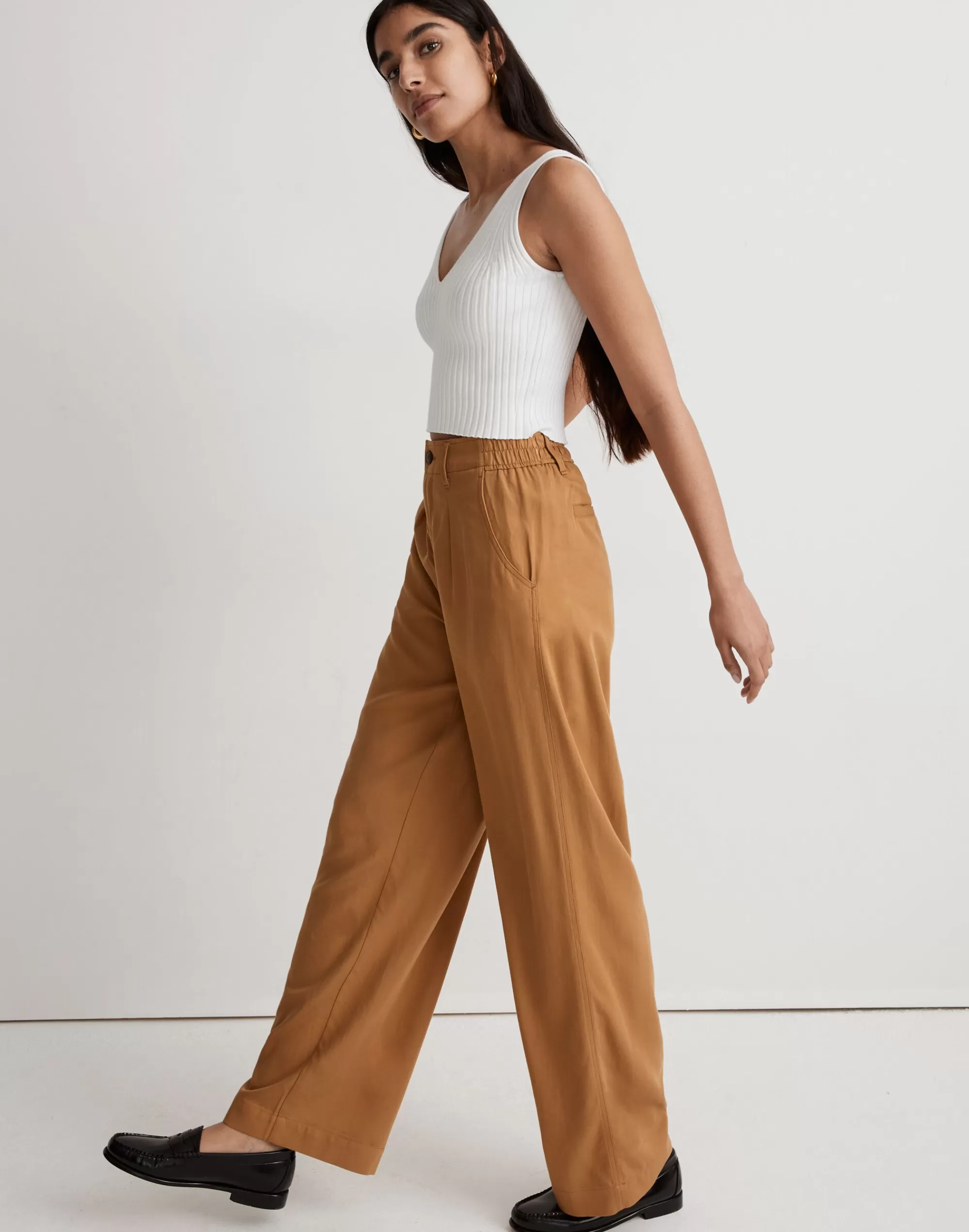 Madewell Suits>The Neale Straight-Leg Pant In Drapeweave Toffee