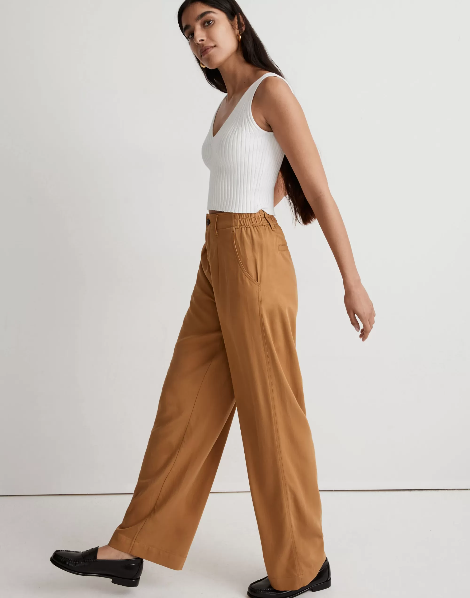 Madewell Pants>The Neale Straight-Leg Pant In Drapeweave Toffee