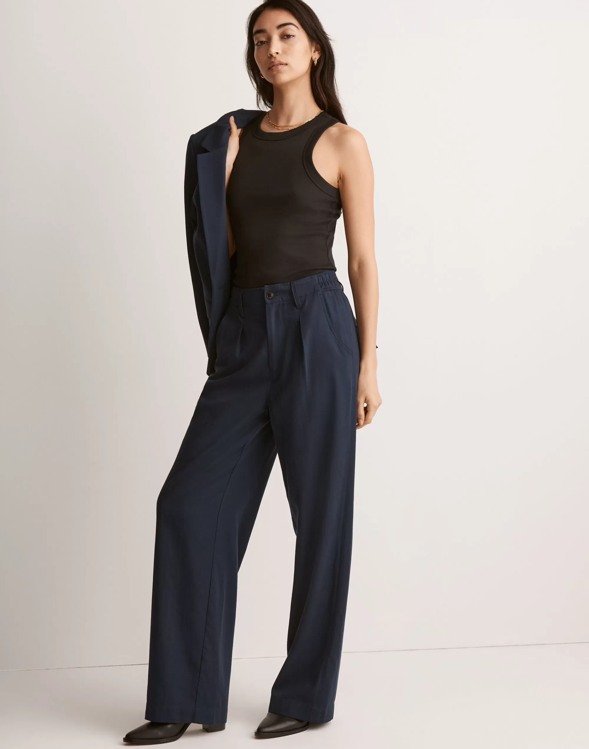 Madewell Pants>The Neale Straight-Leg Pant In Drapeweave Deep Indigo