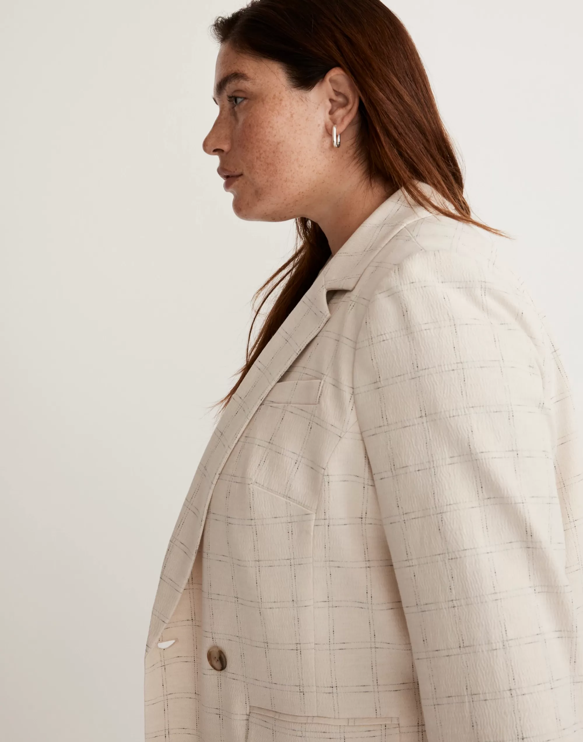 Madewell Blazers>The Plus Caldwell Double-Breasted Blazer In Ghent Plaid Windowpane