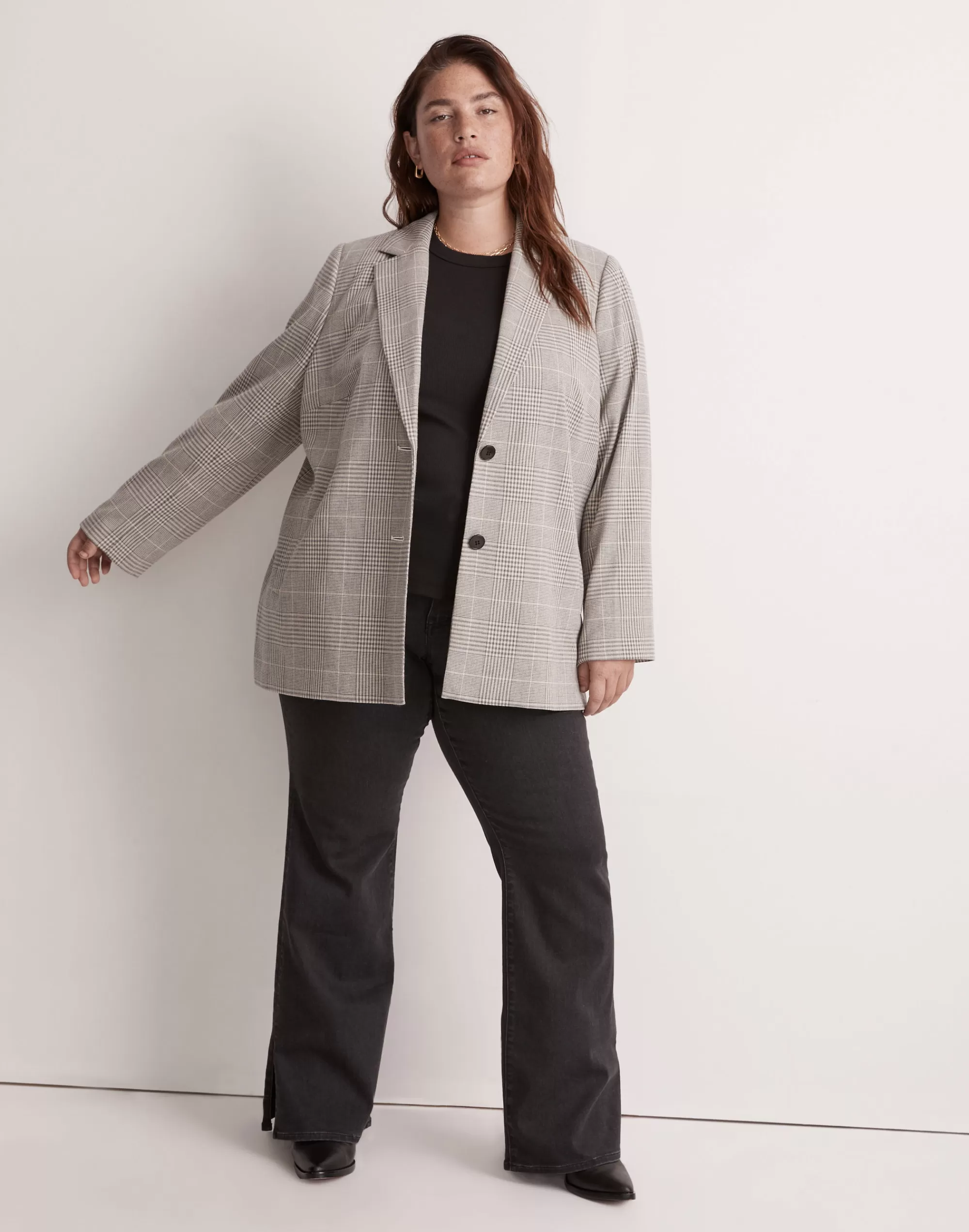 Madewell Blazers>The Plus Dorset Blazer In Galloway Plaid Nicholas Glen Plaid