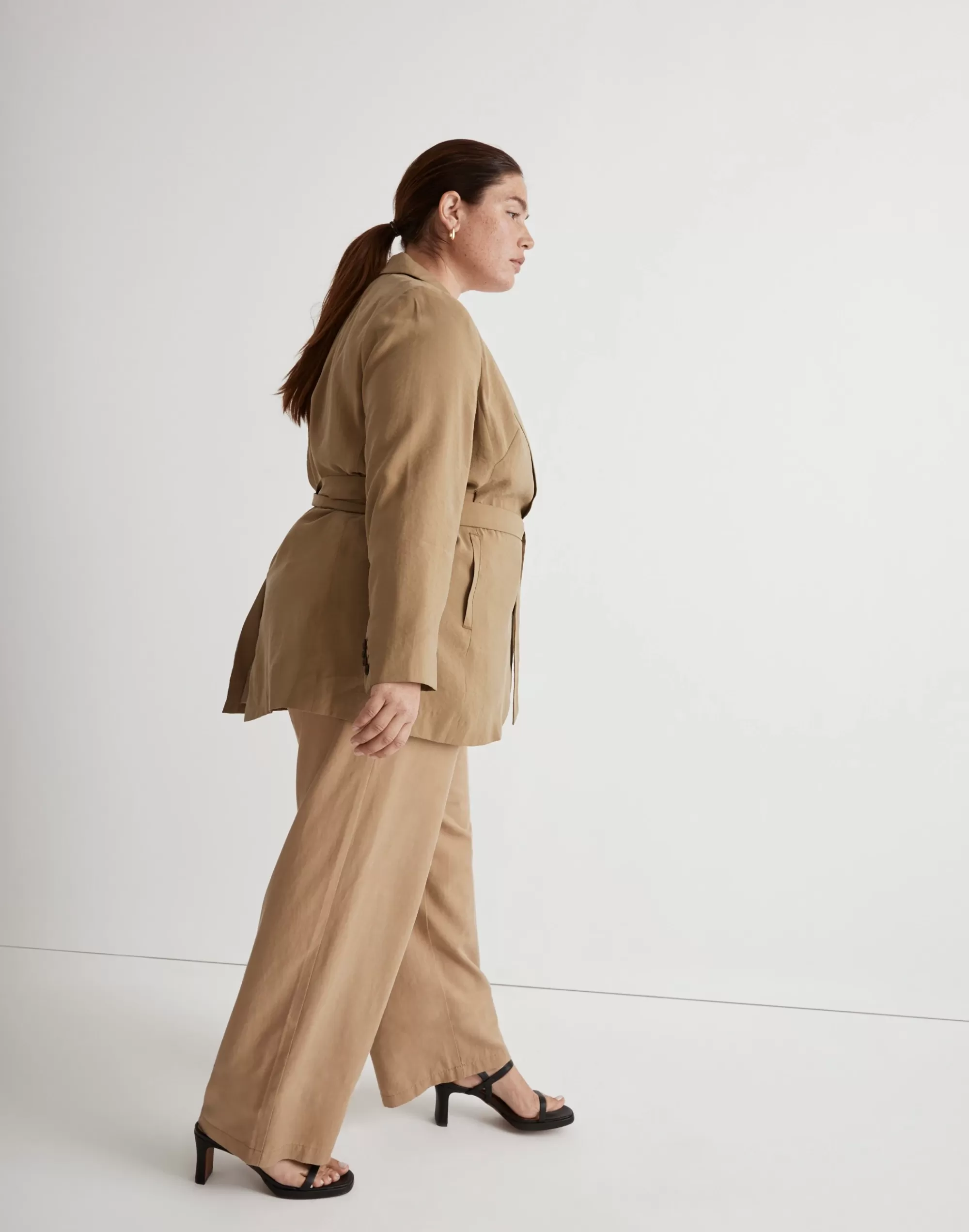 Madewell Jackets>The Plus Drapey Tie-Waist Blazer Tawny Olive