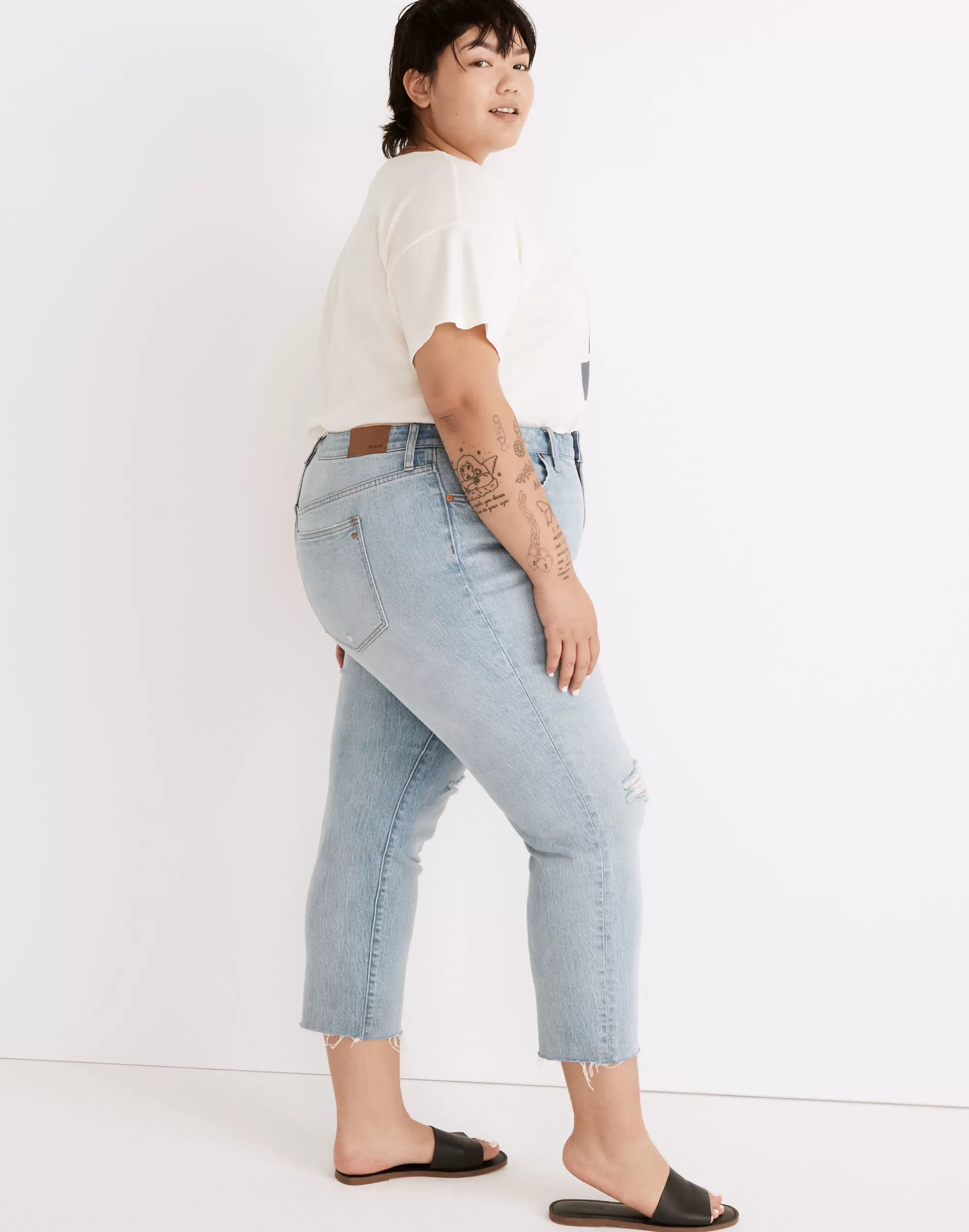 Madewell Boyjeans>The Plus High-Rise Slim Boyjean In : Ripped Edition Prentice Wash