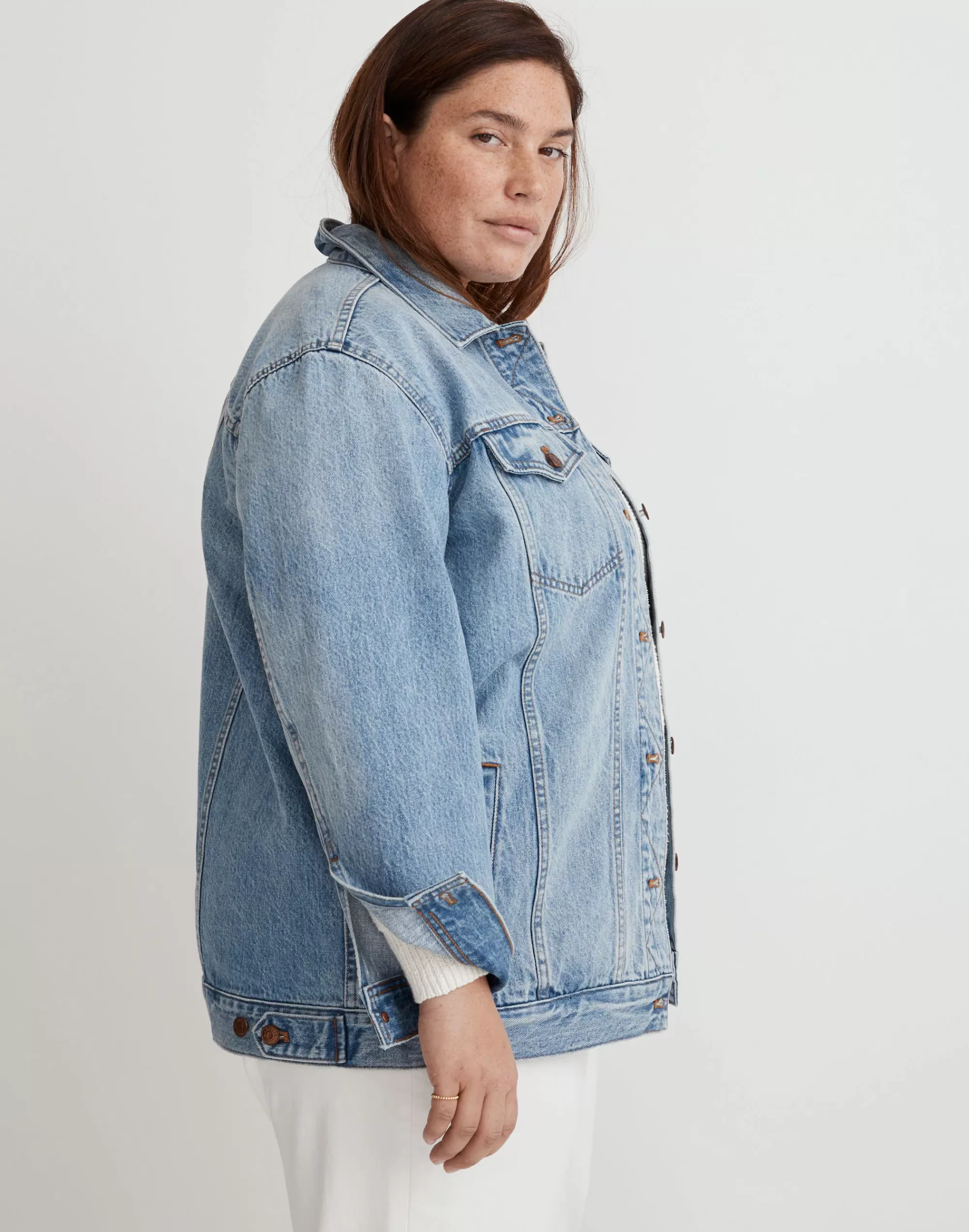 Madewell Jackets>The Plus Oversized Trucker Jean Jacket In Kelson Wash