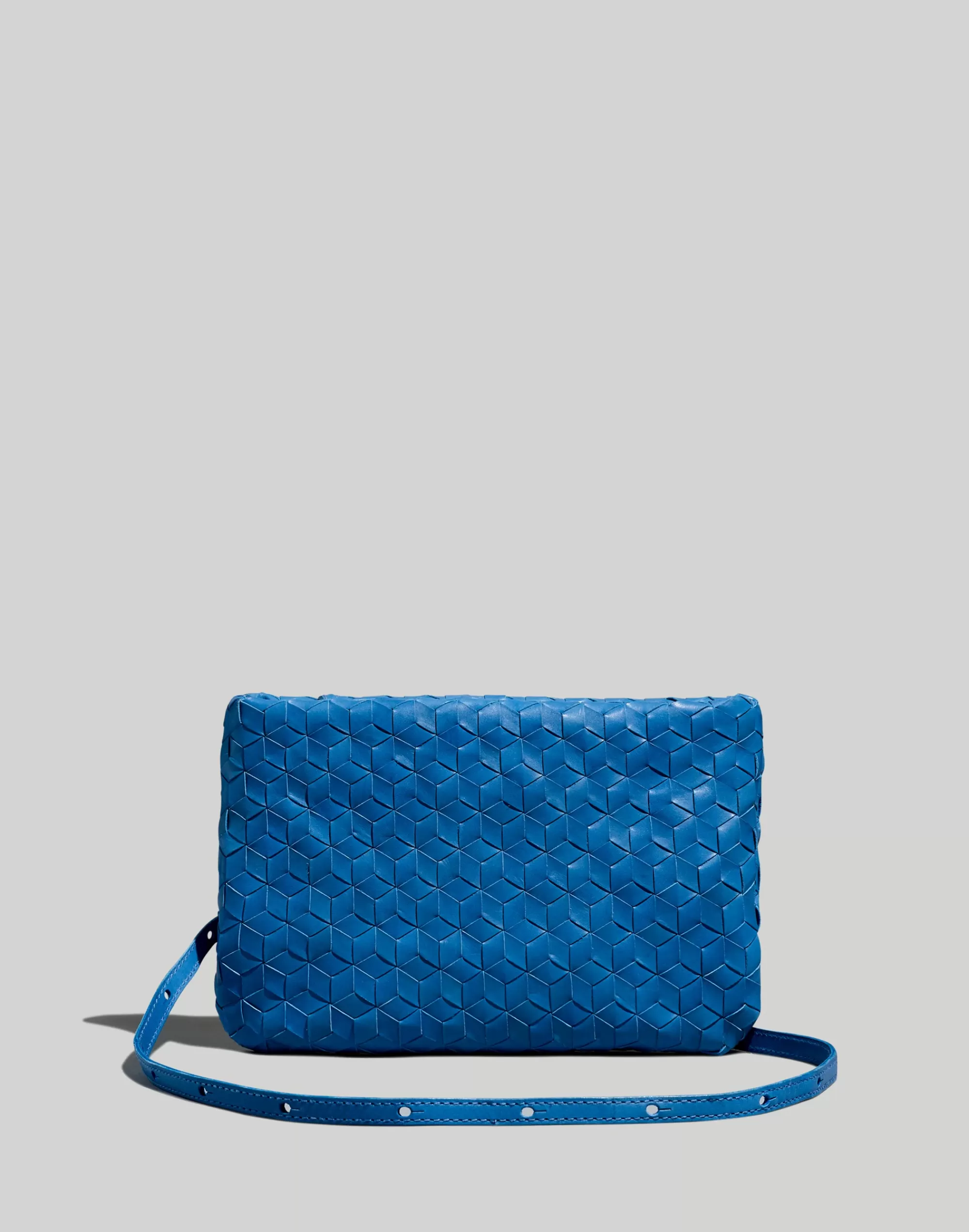 Madewell Crossbody Bags>The Puff Crossbody Bag: Woven Leather Edition Oasis Blue