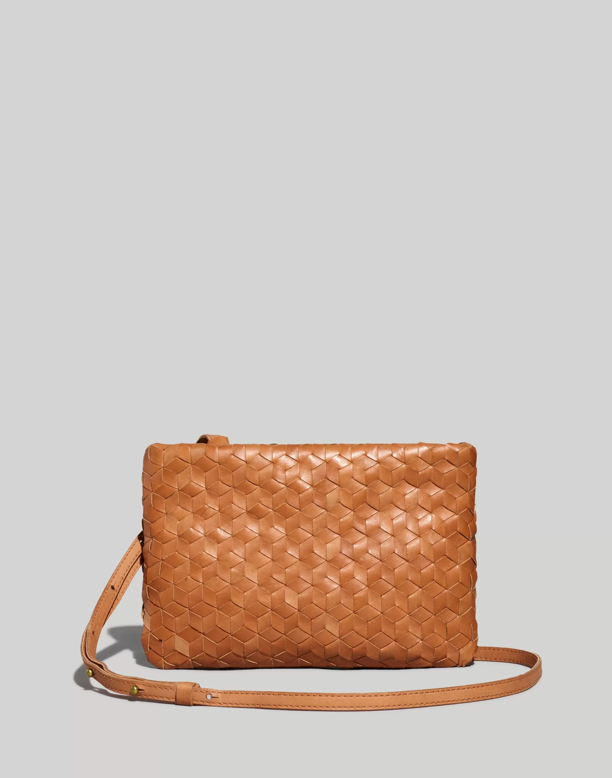 Madewell Crossbody Bags>The Puff Crossbody Bag: Woven Leather Edition Desert Camel