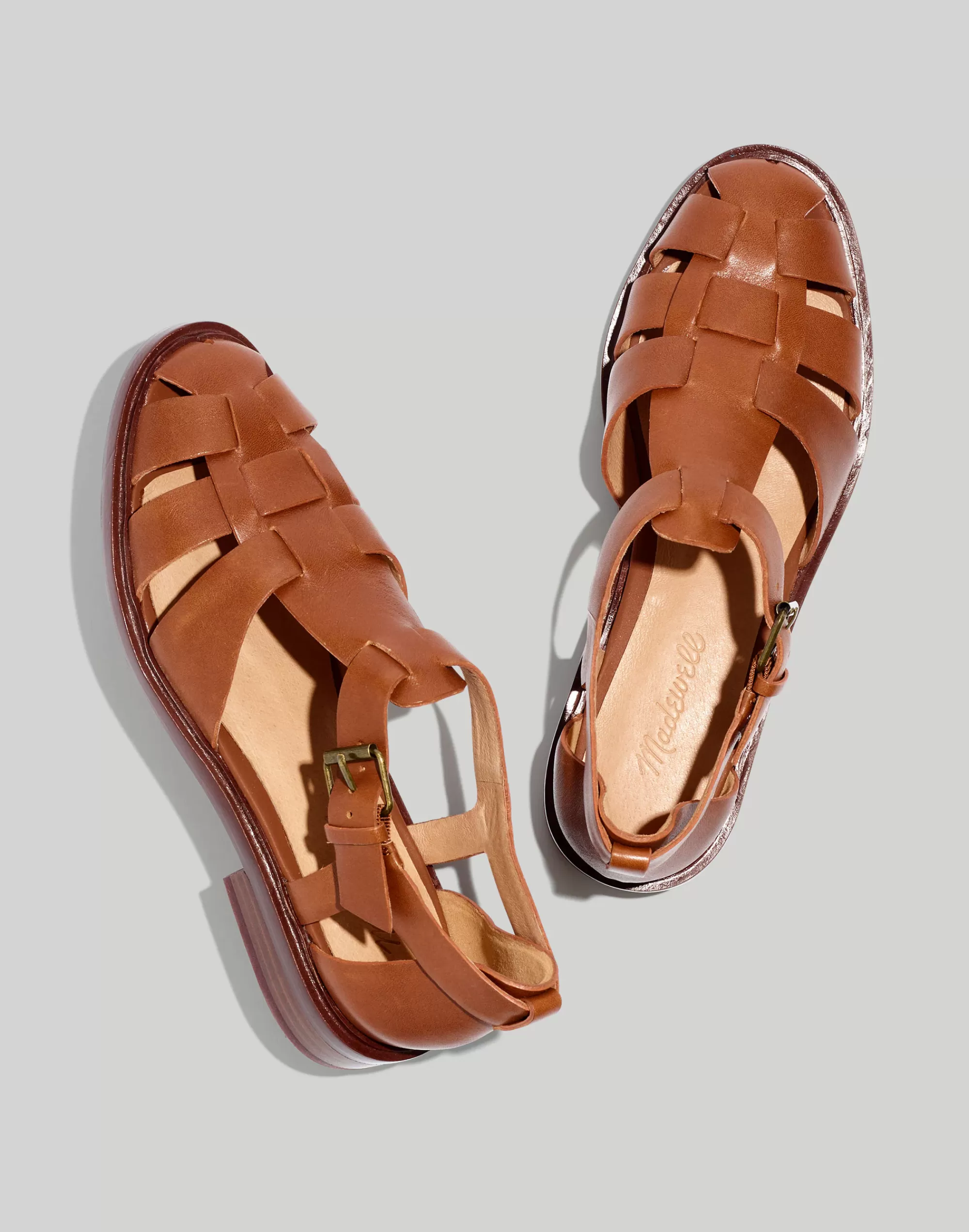 Madewell Sandals>The Rina Fisherman Flat Dried Maple