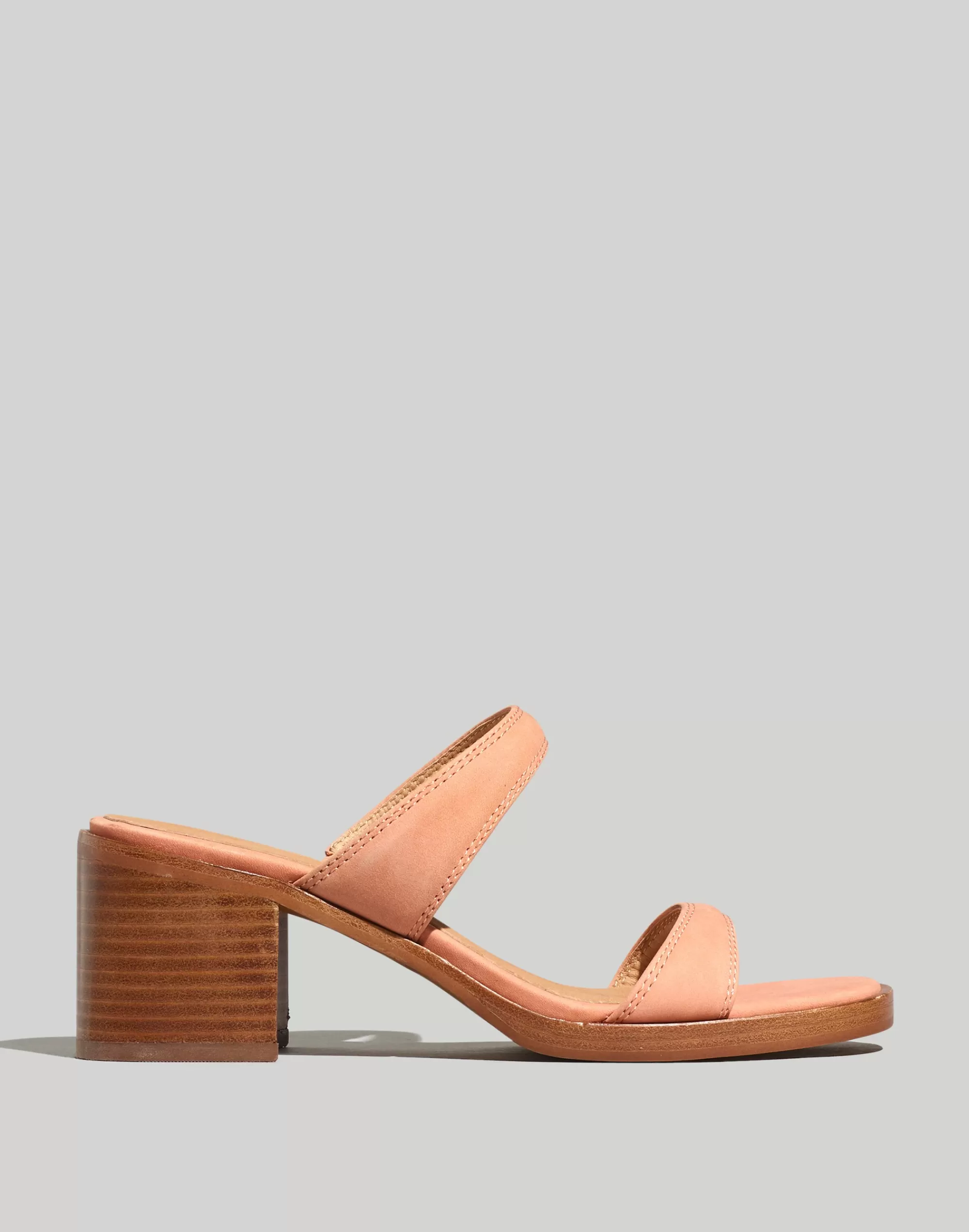 Madewell Sandals>The Saige Double-Strap Sandal In Nubuck Leather Dried Rose