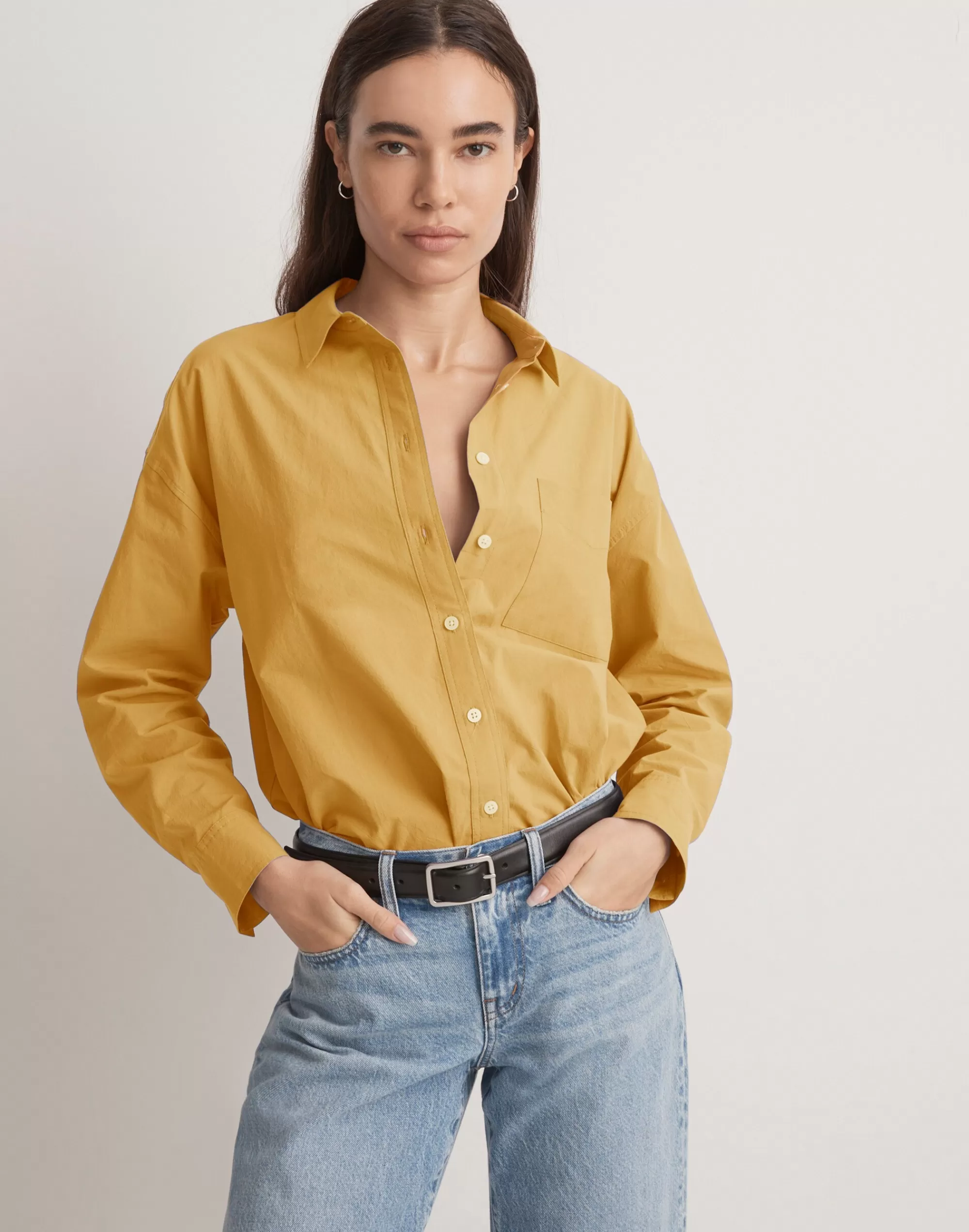 Madewell Tops & Shirts>The Signature Poplin Oversized Shirt Toffee