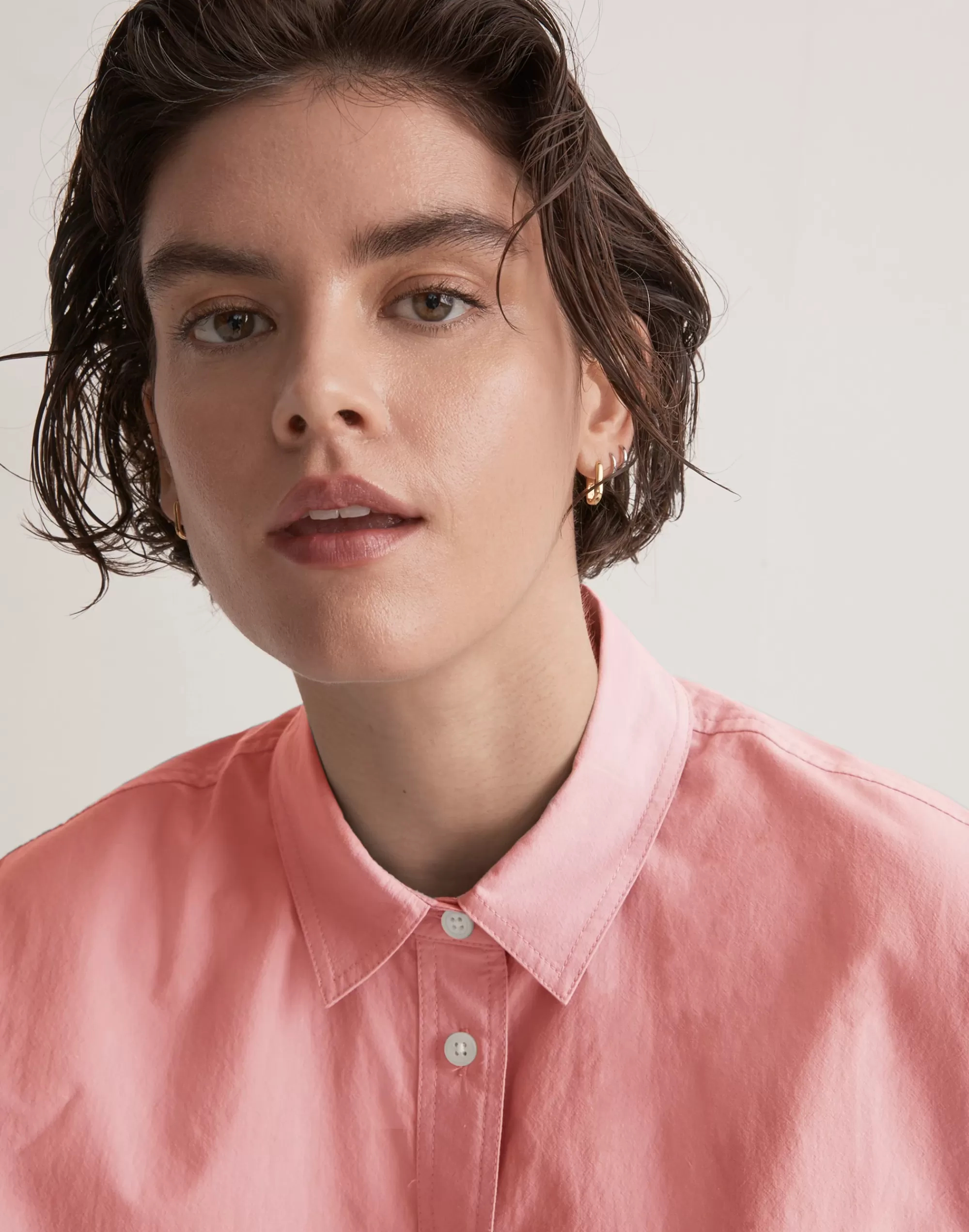 Madewell Tops & Shirts>The Signature Poplin Oversized Shirt Cafe Pink