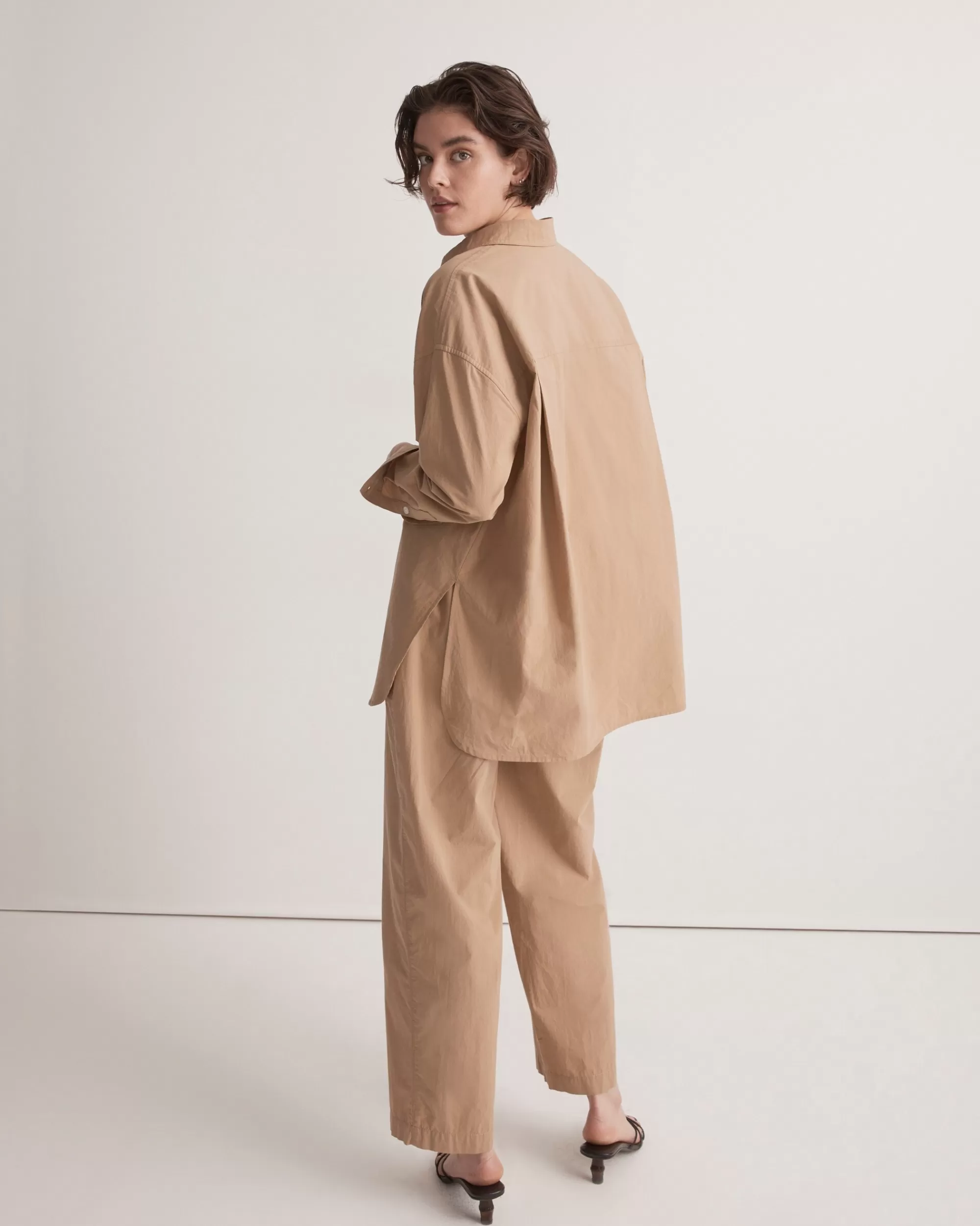 Madewell Tops & Shirts>The Signature Poplin Oversized Shirt Seed Khaki