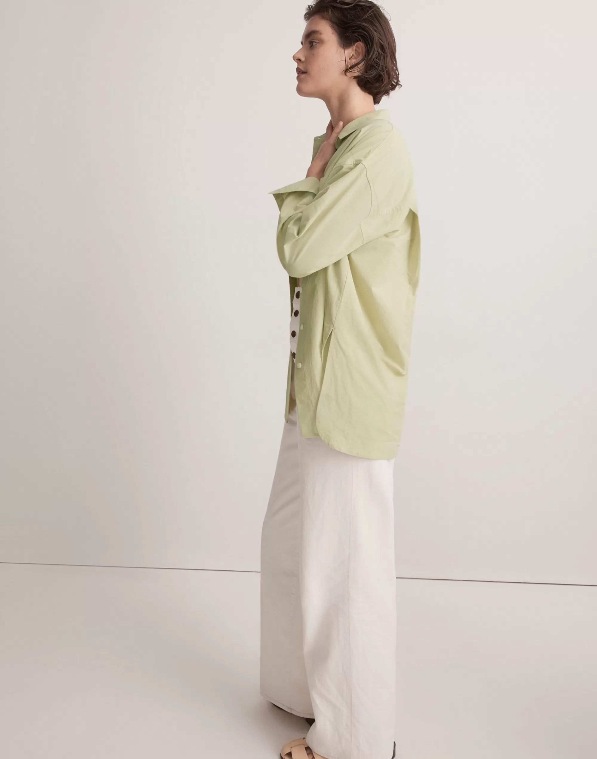 Madewell Tops & Shirts>The Signature Poplin Oversized Shirt Faded Seagrass