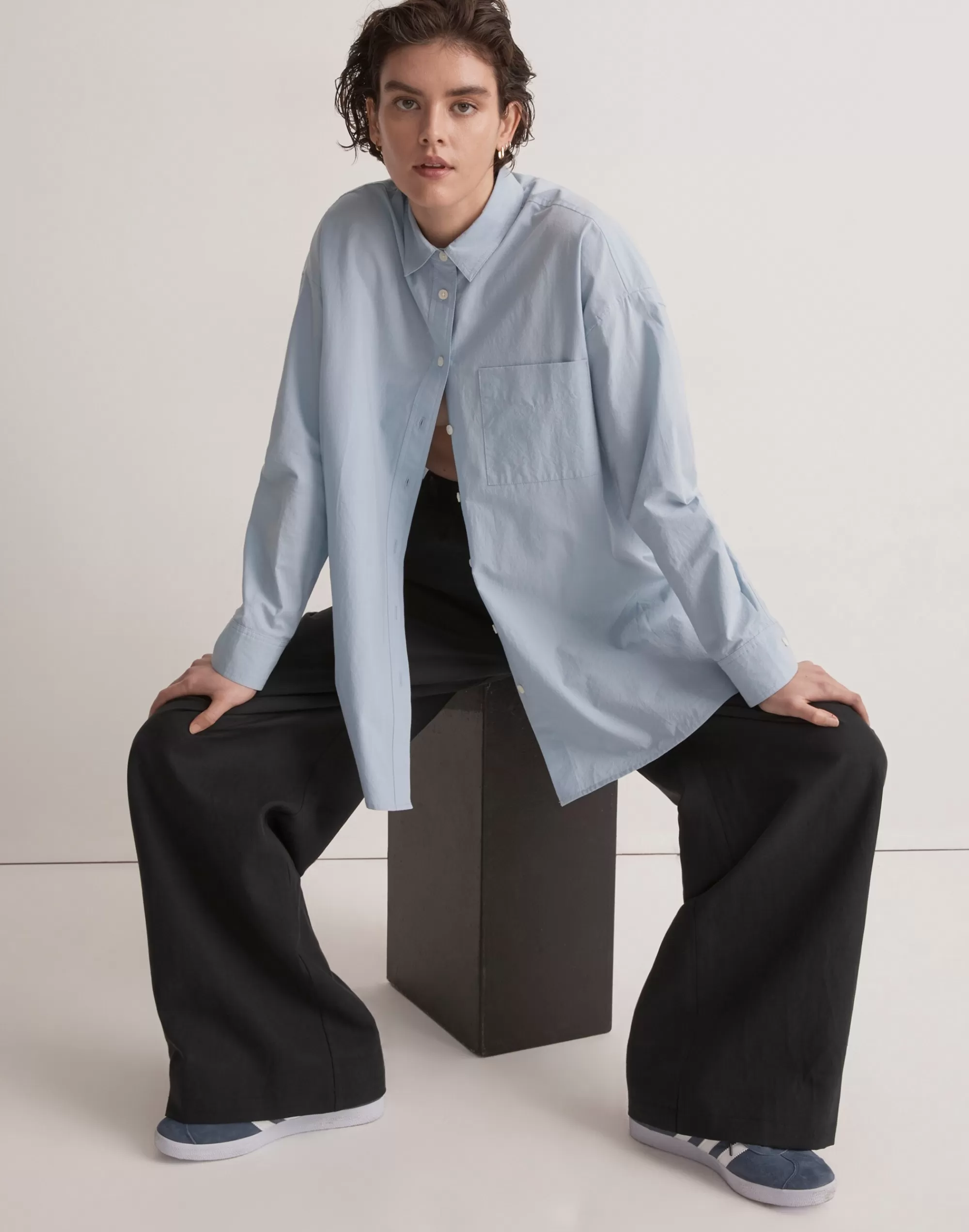 Madewell Tops & Shirts>The Signature Poplin Oversized Shirt Weathered Sky