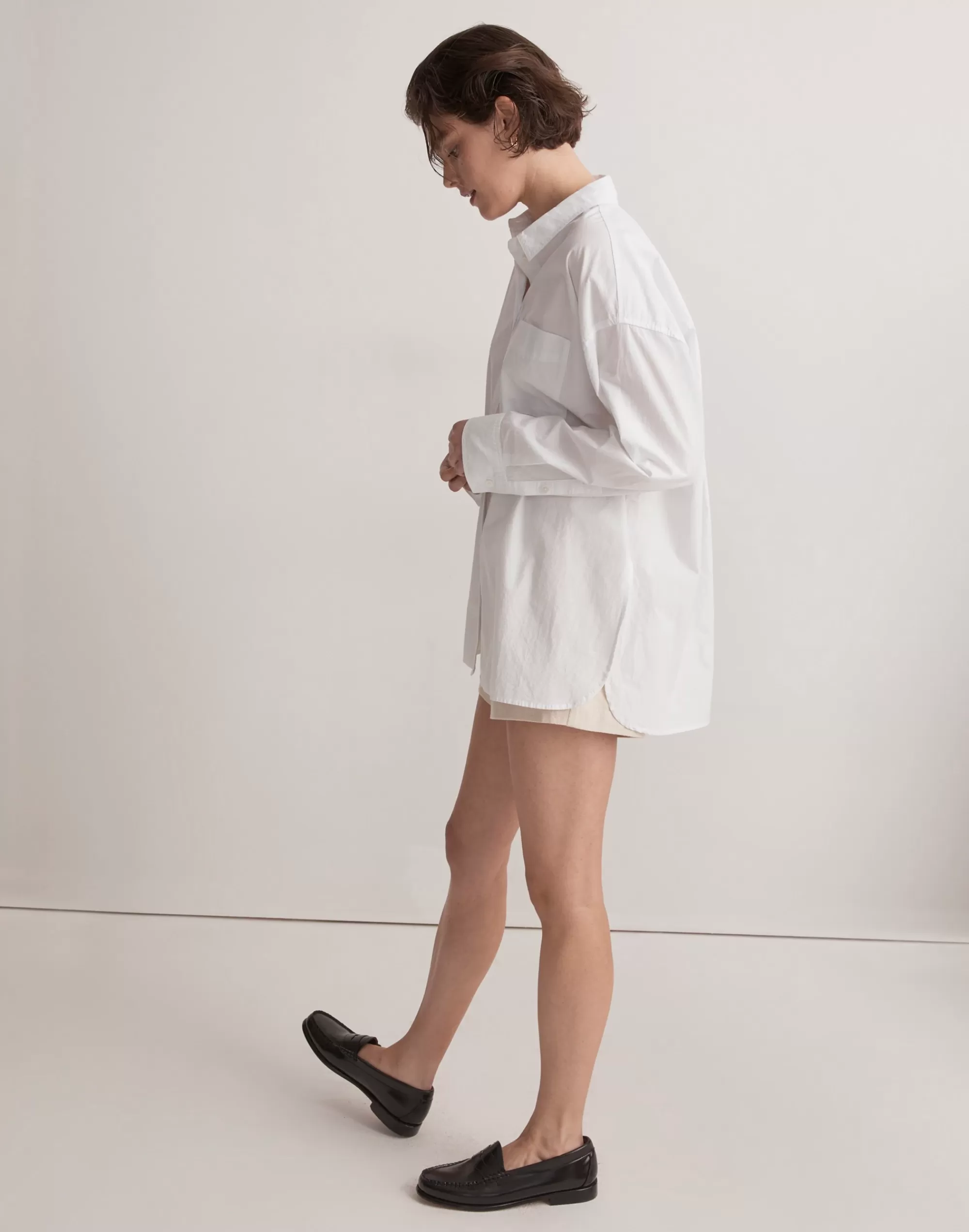 Madewell Tops & Shirts>The Signature Poplin Oversized Shirt Eyelet White