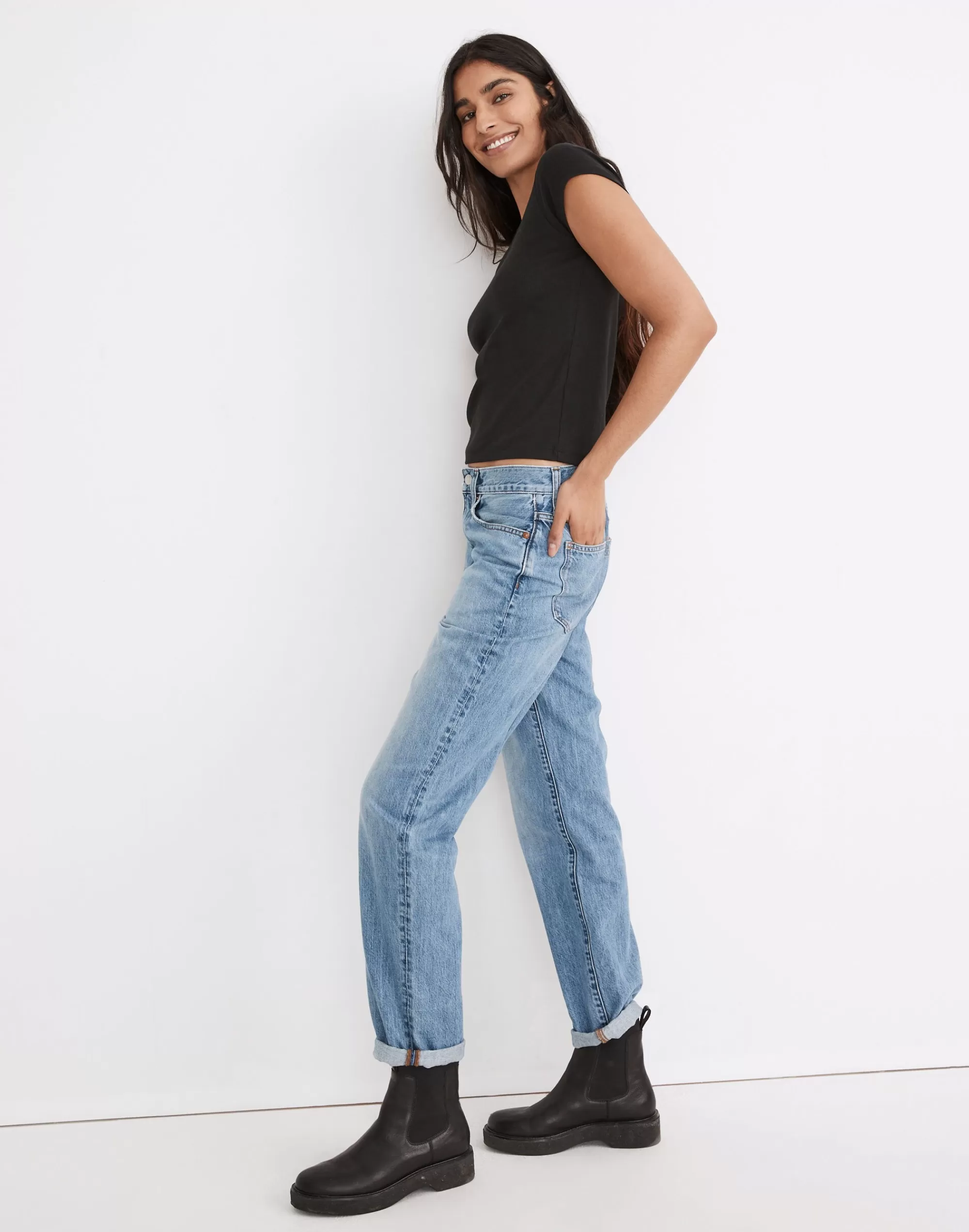 Madewell Jeans>The Slouchy Boyjean In Riverspring Wash