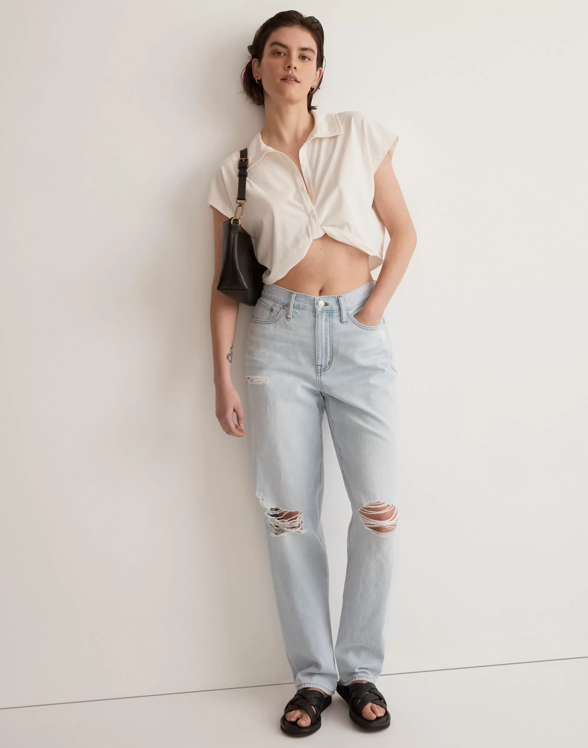 Madewell Boyjeans>The Slouchy Boyjean In : Ripped Edition Wrightlane Wash