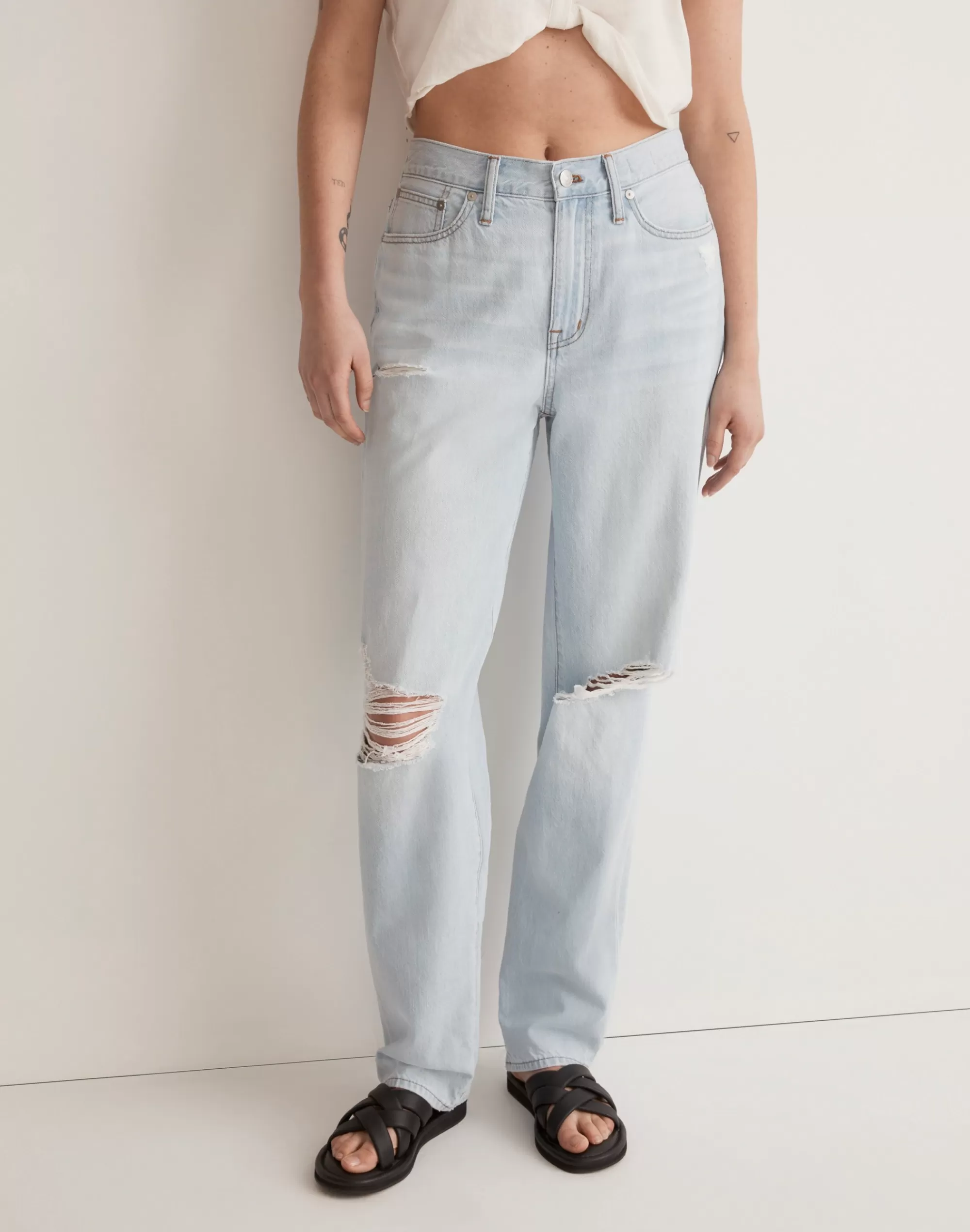 Madewell Boyjeans>The Slouchy Boyjean In : Ripped Edition Wrightlane Wash