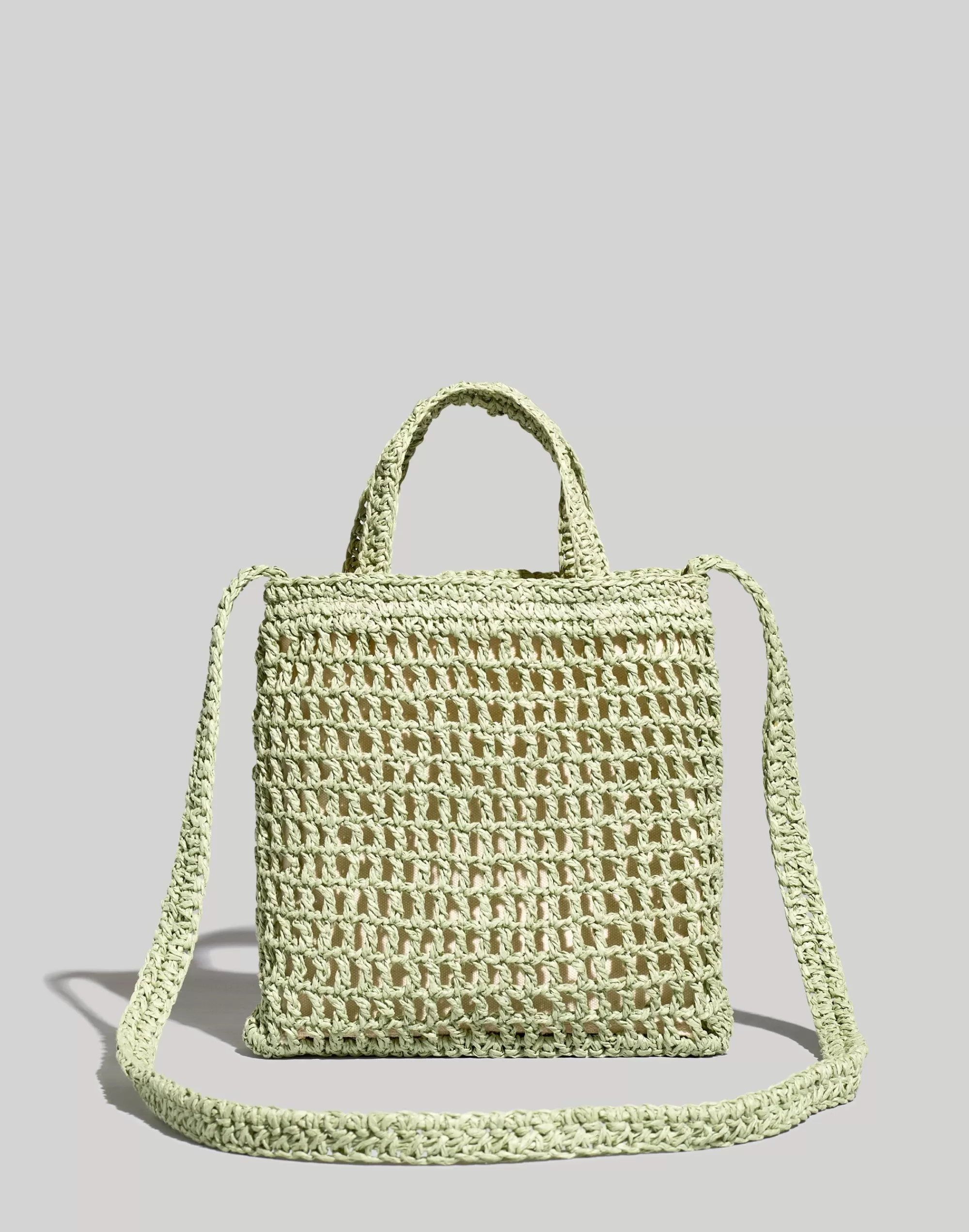 Madewell Totes>The Small Transport Crossbody: Straw Edition Forgotten Landscape