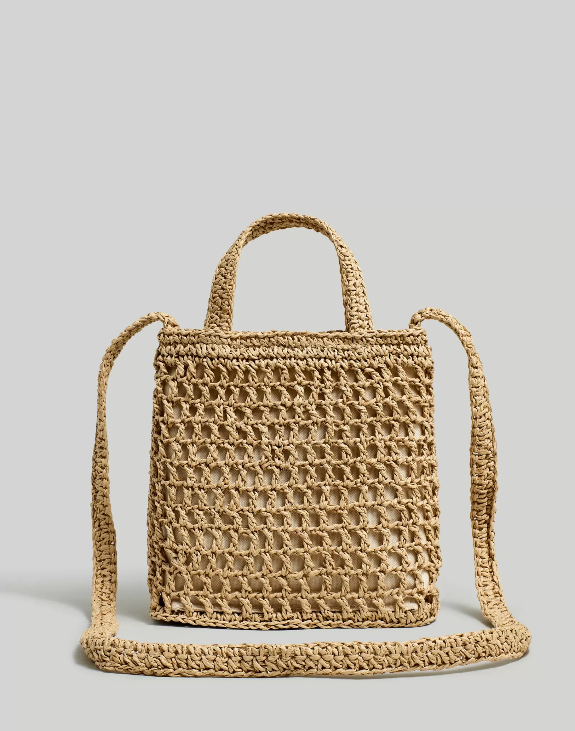 Madewell Totes>The Small Transport Crossbody: Straw Edition Desert Dune