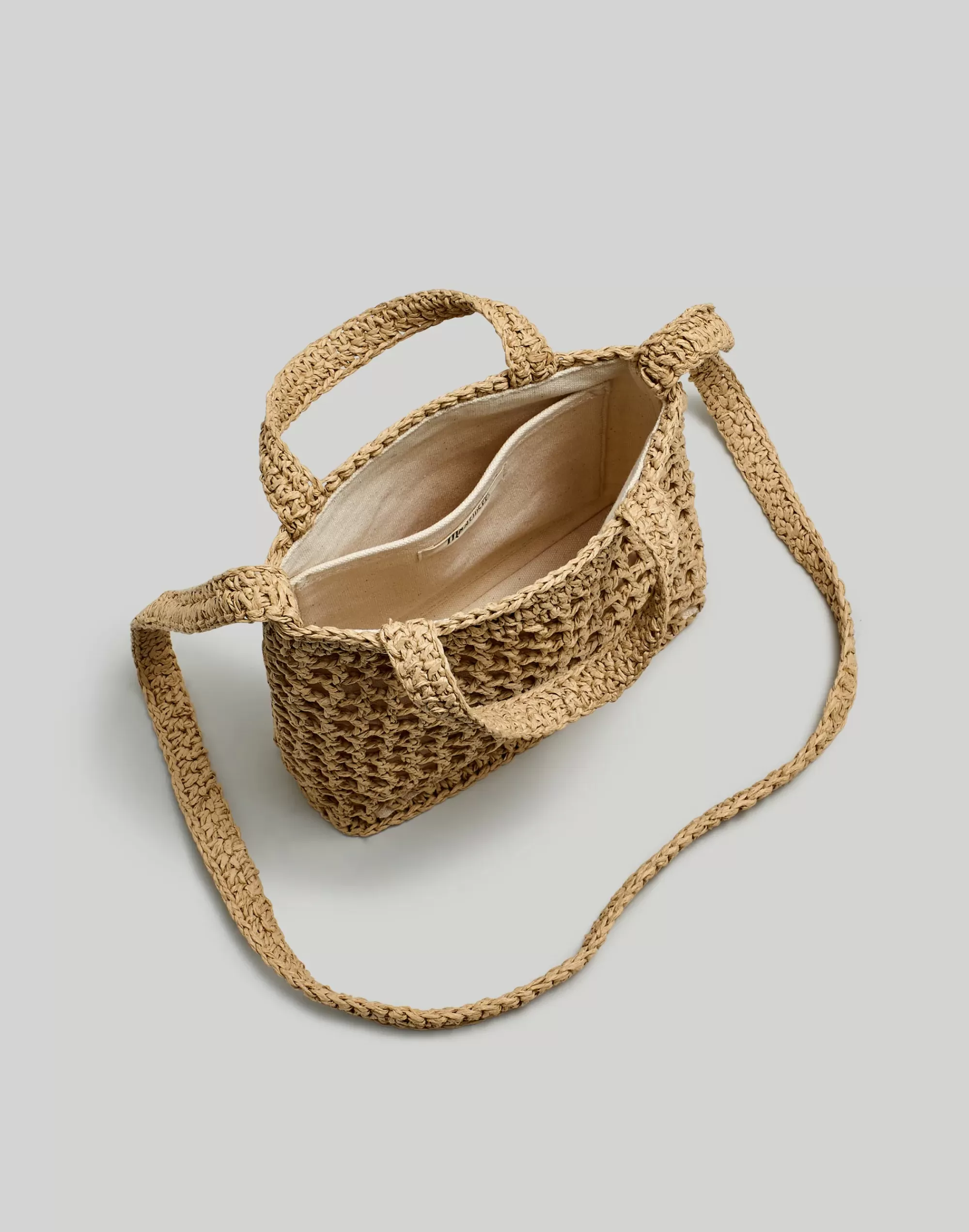 Madewell Totes>The Small Transport Crossbody: Straw Edition Desert Dune