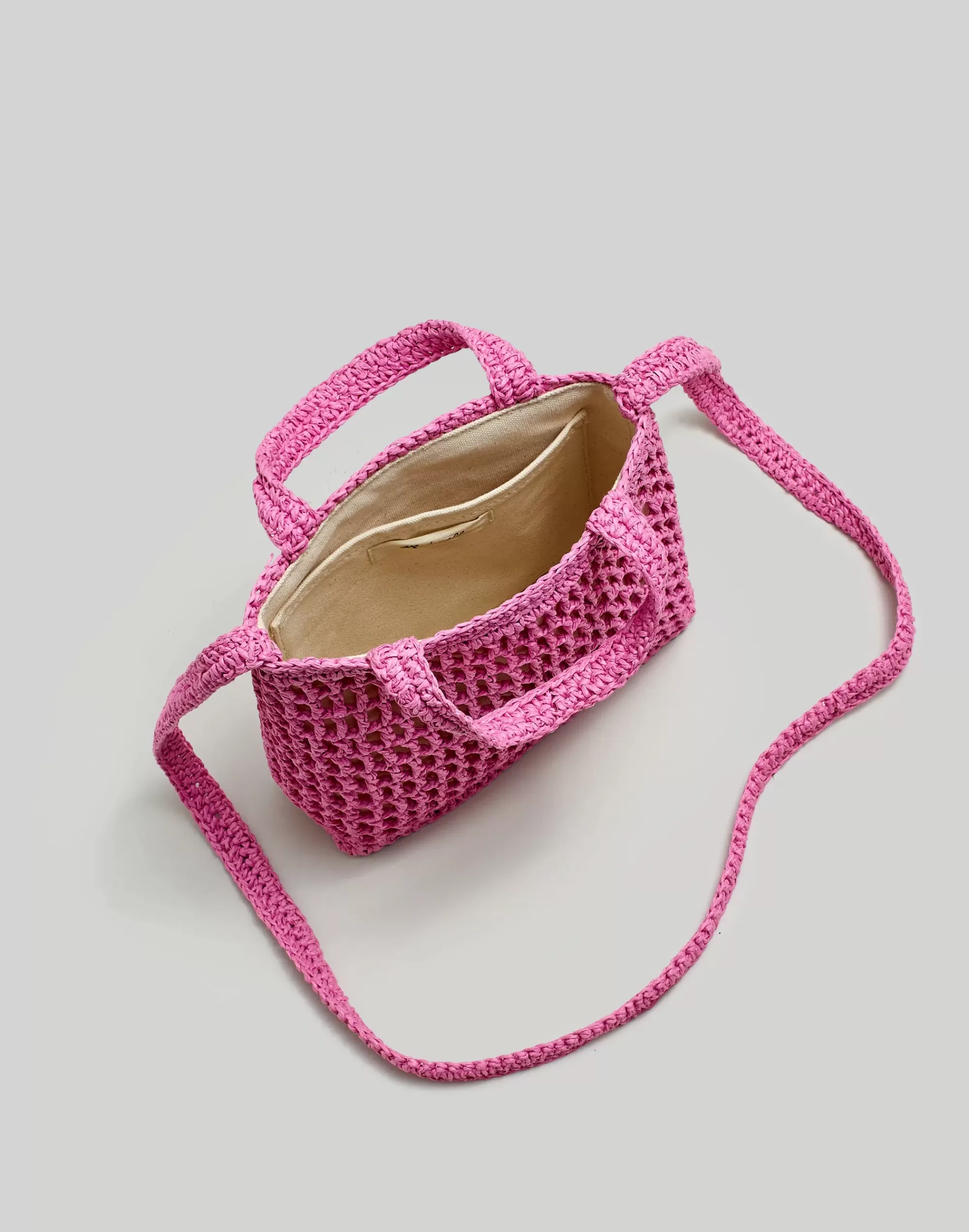 Madewell Crossbody Bags>The Small Transport Crossbody: Straw Edition Retro Pink