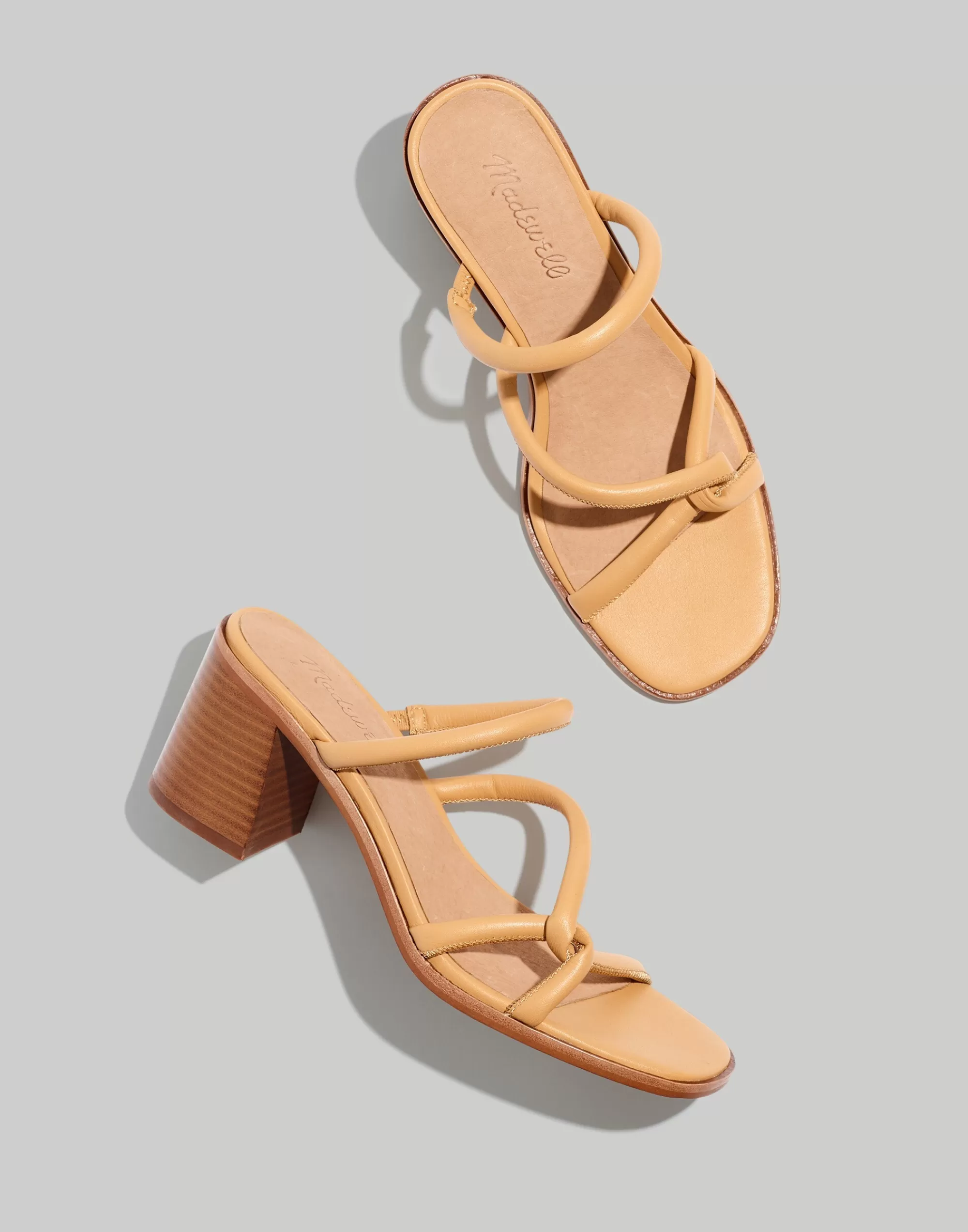 Madewell Heels>The Tayla Sandal In Leather Vintage Beige