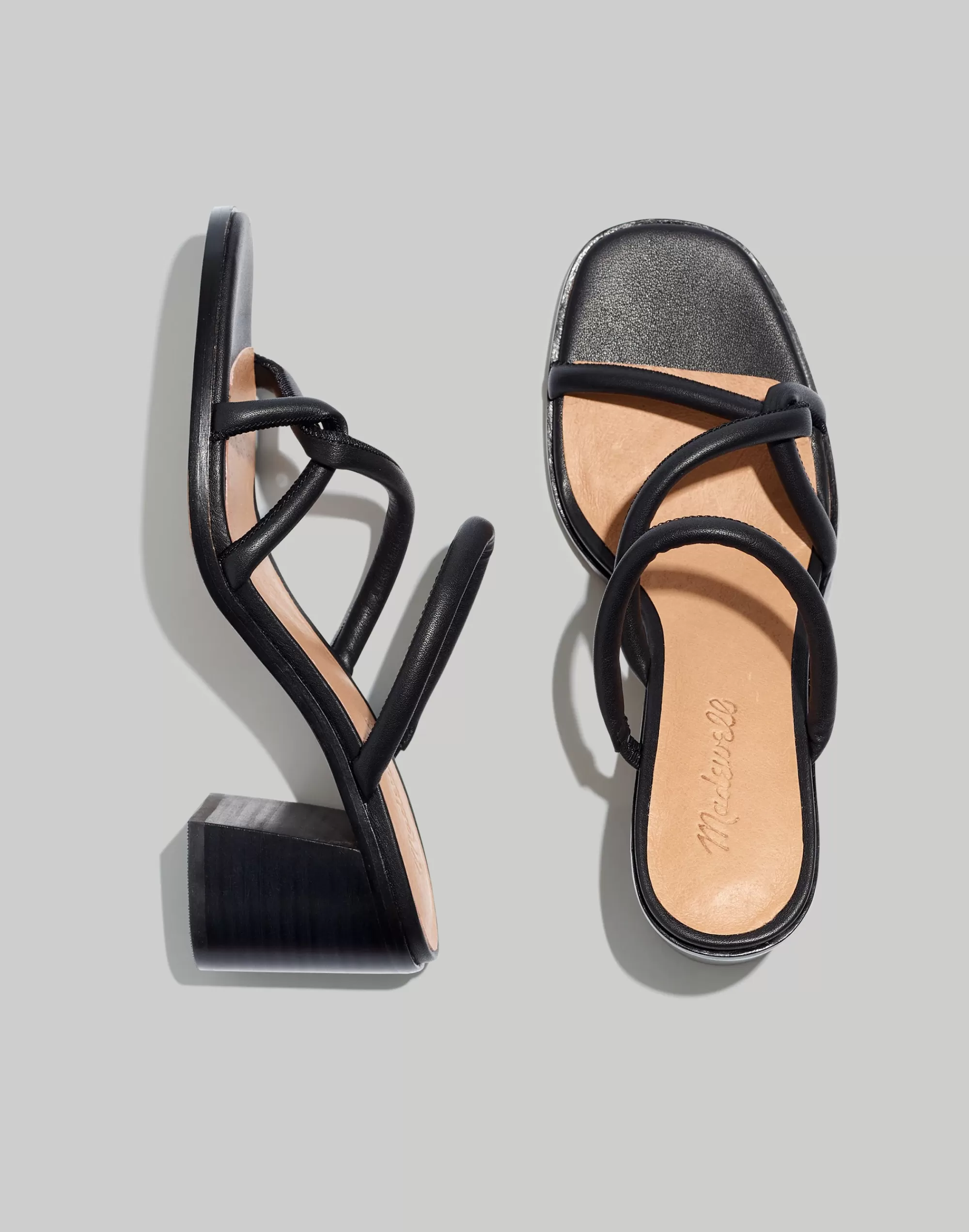 Madewell Sandals>The Tayla Sandal In Leather True Black