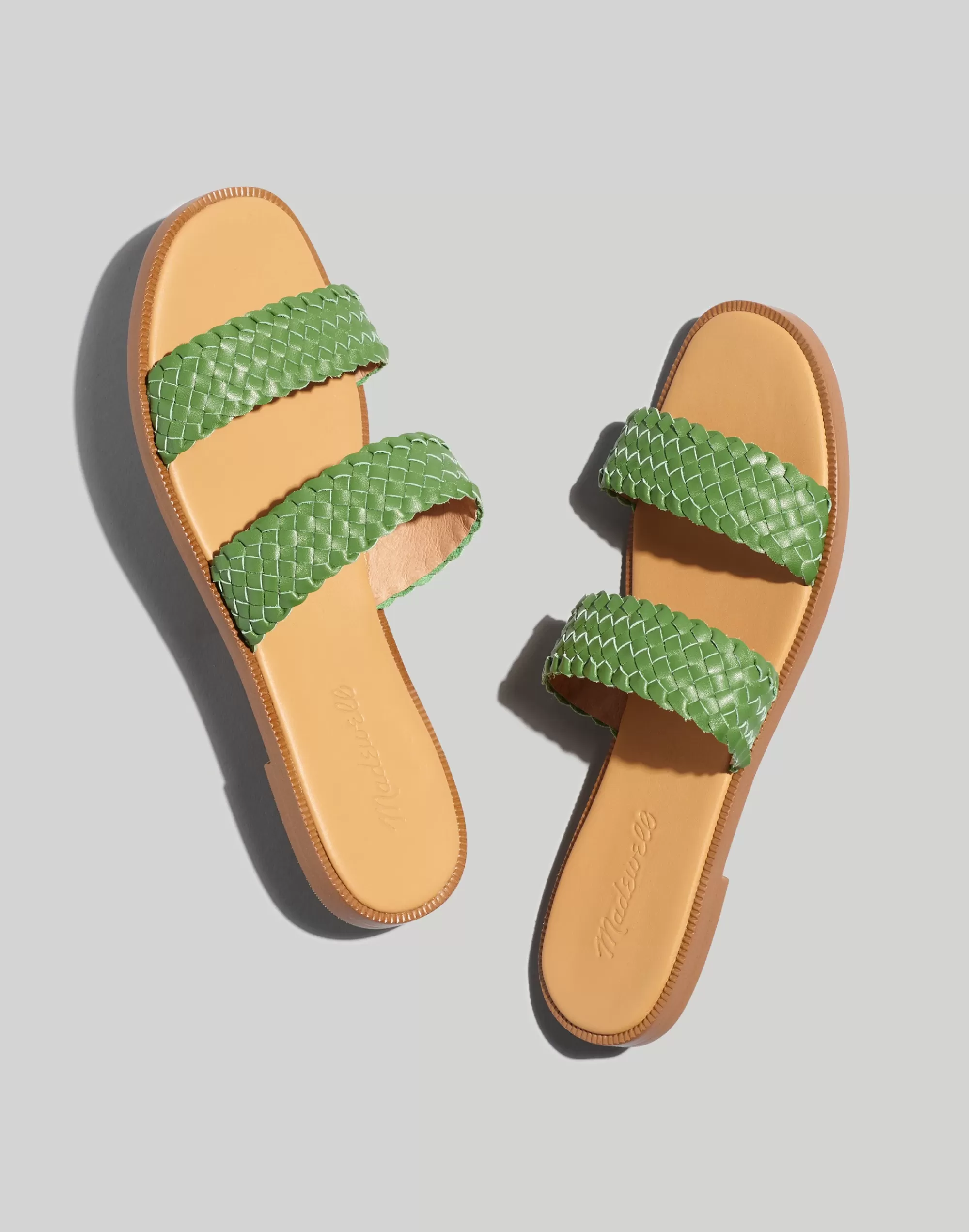 Madewell Sandals>The Teagan Slide Sandal In Leather Sweet Basil